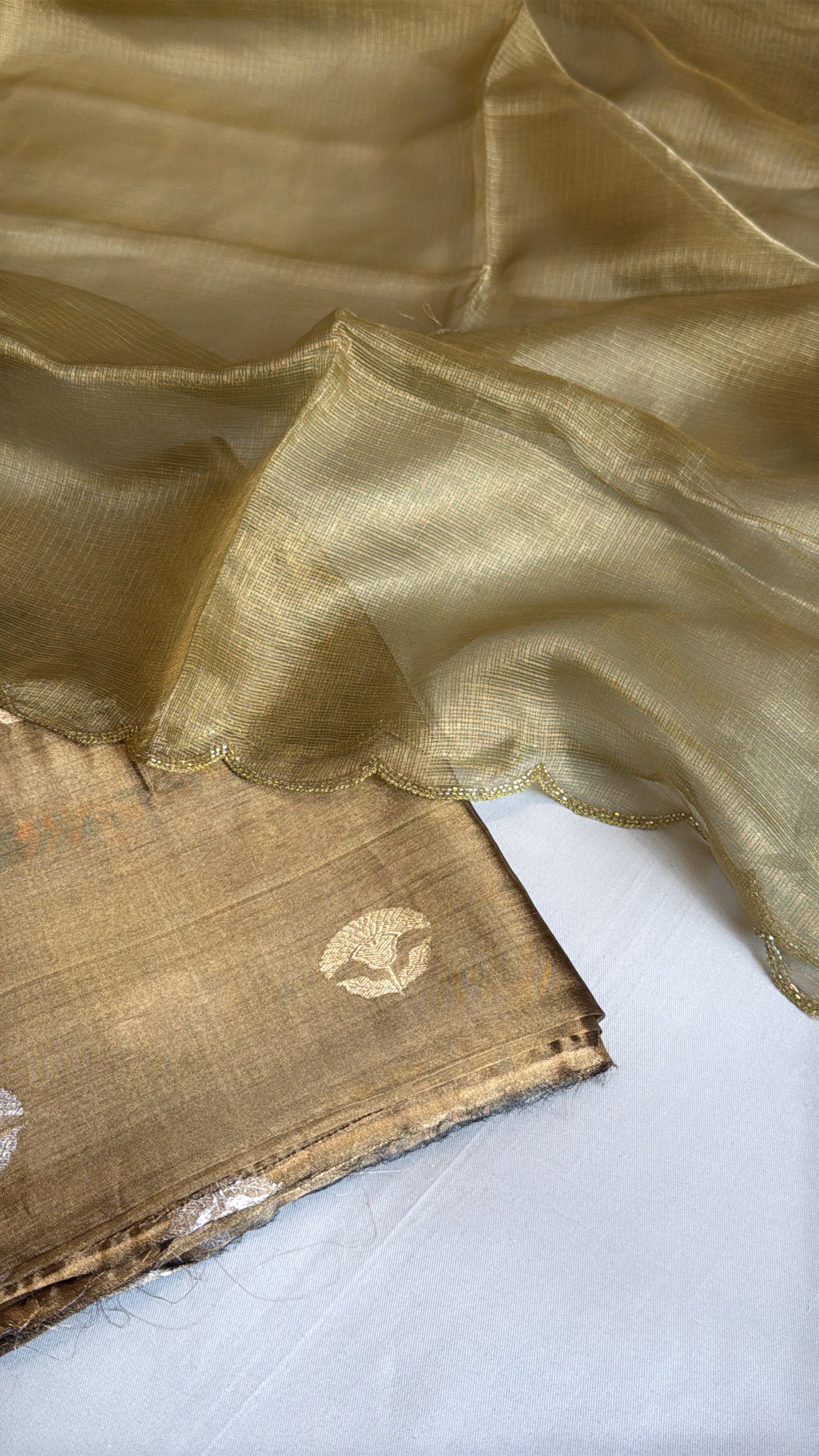 Vivah edit - Sage green tissue silk kadhwa buti suit sets