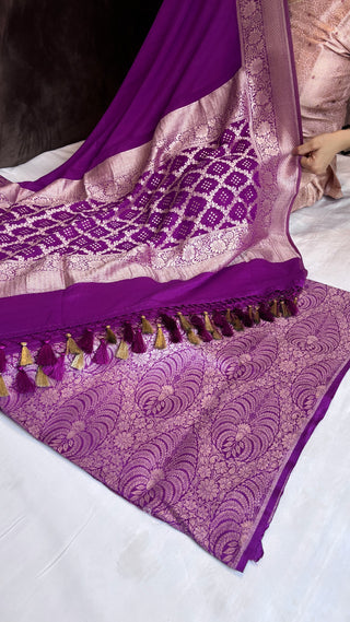 Royal purple moonga brocade silk suit set