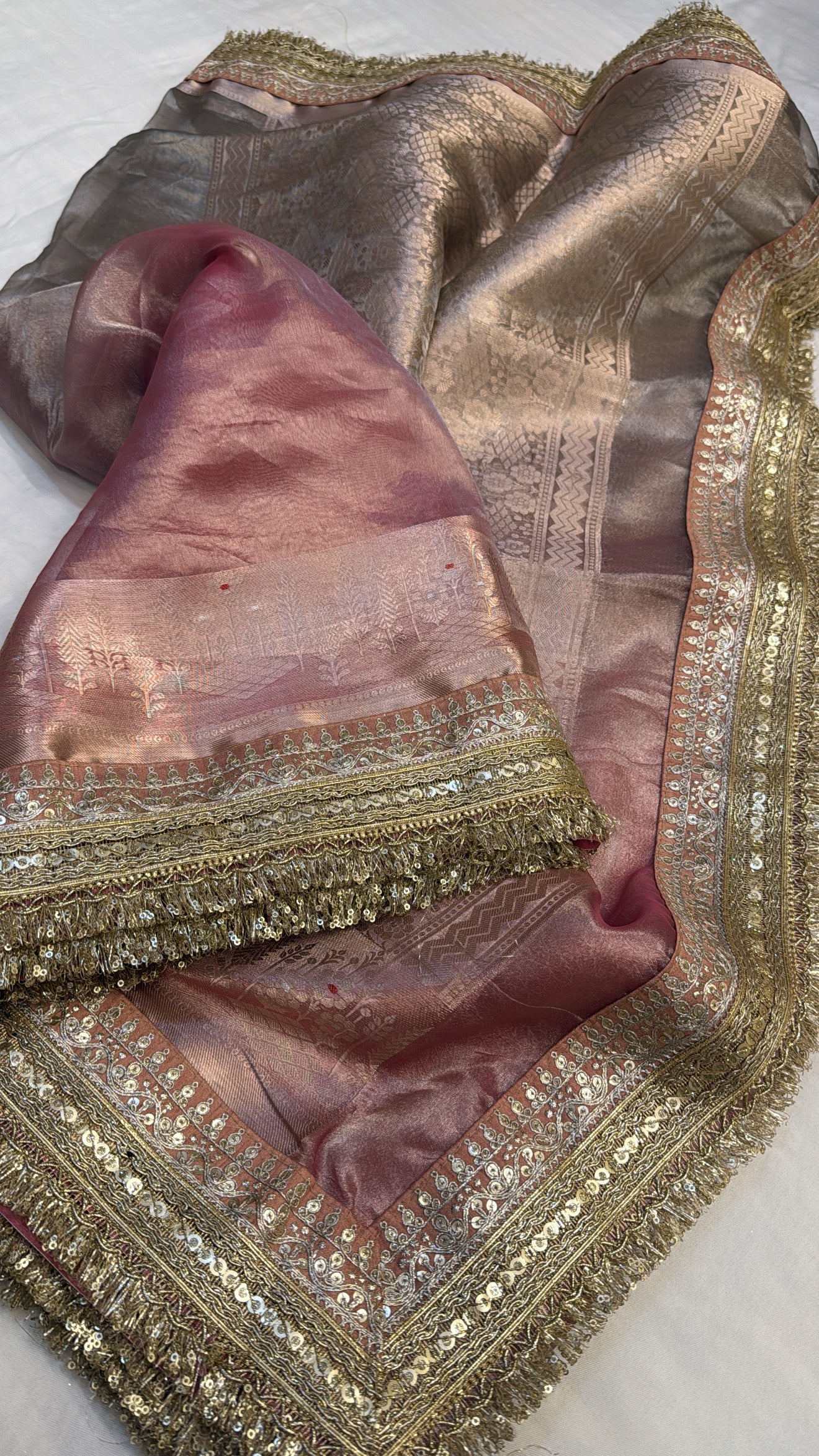 Maharani rang-birangi multicoloured shaded kadhwa tissue silk saree