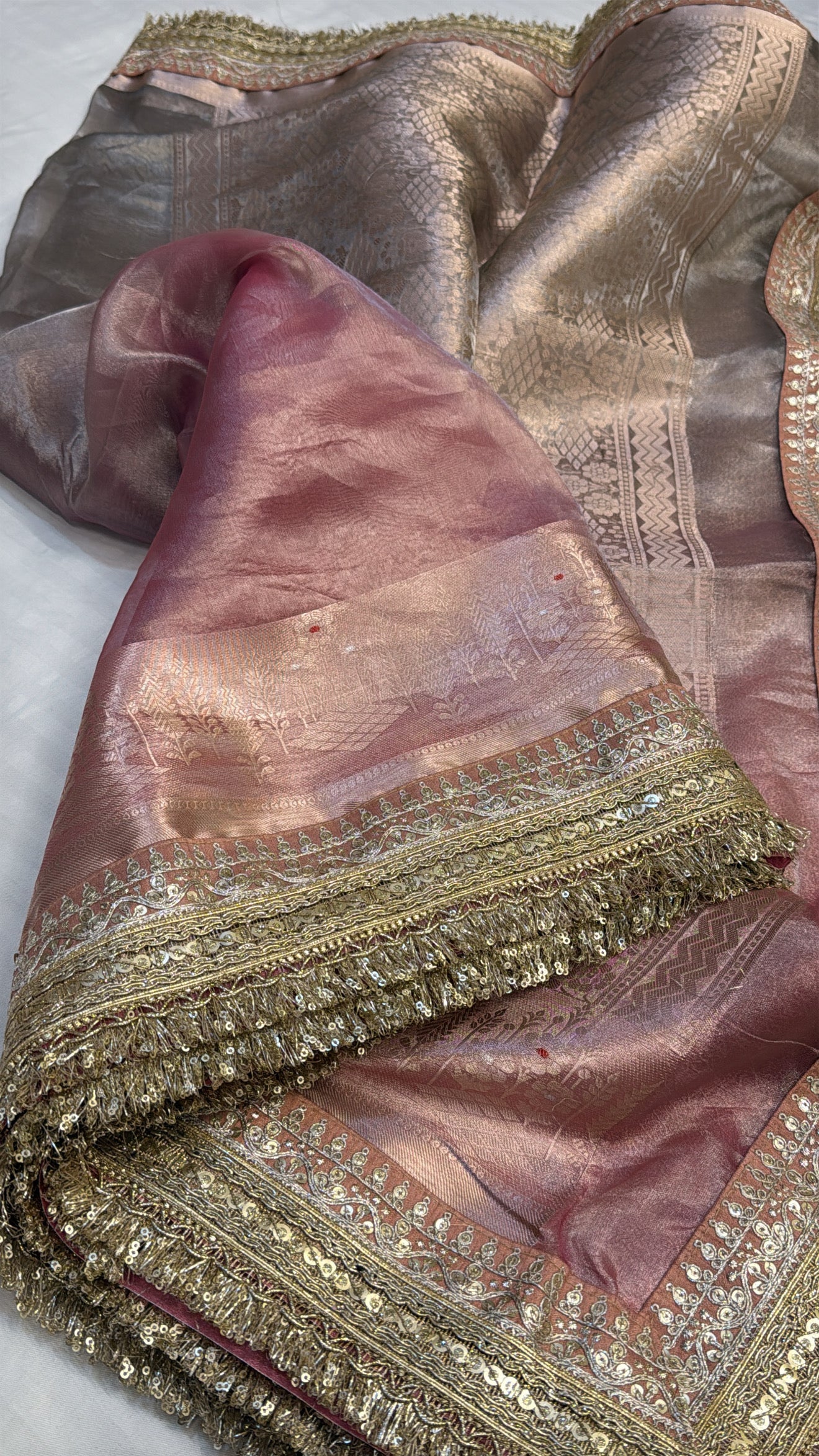 Maharani rang-birangi multicoloured shaded kadhwa tissue silk saree