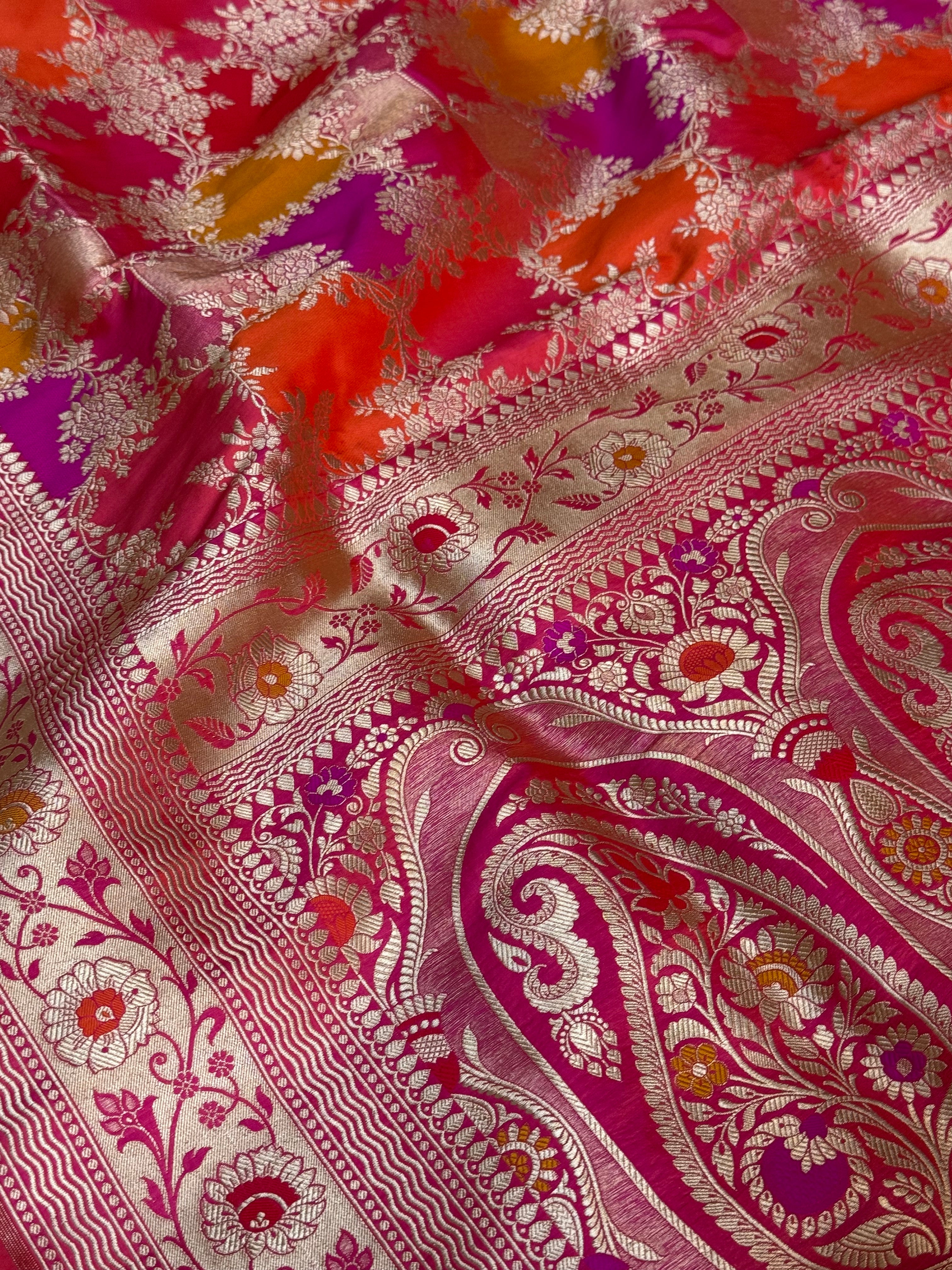 Banarasi katan silk kadhwa rangkaat traditional heritage weaving saree