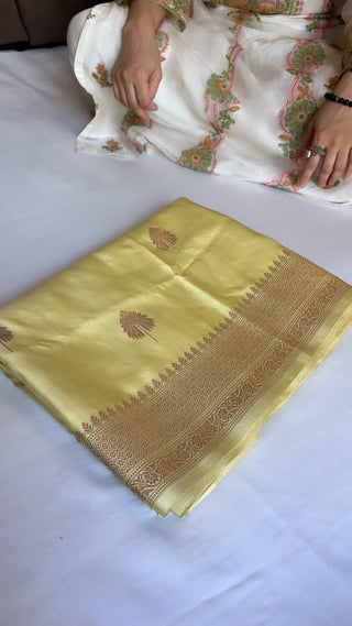 Lime soda shade 8-kadi mashru satin silk kadhwa saree