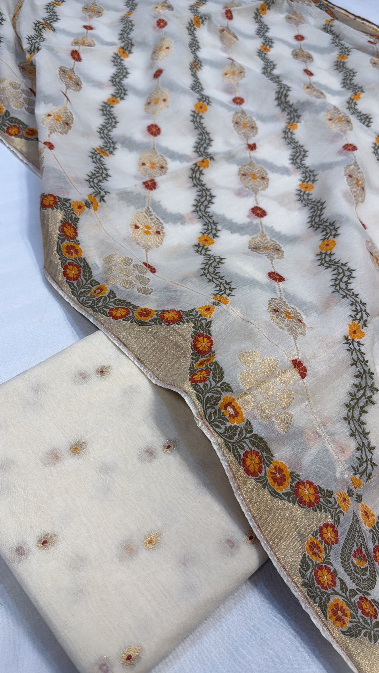 Banarasi cotton meenakari kadhwa suit sets