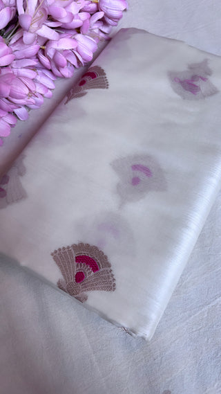 Kora silk dyeable kadhwa meenedar buti fabric