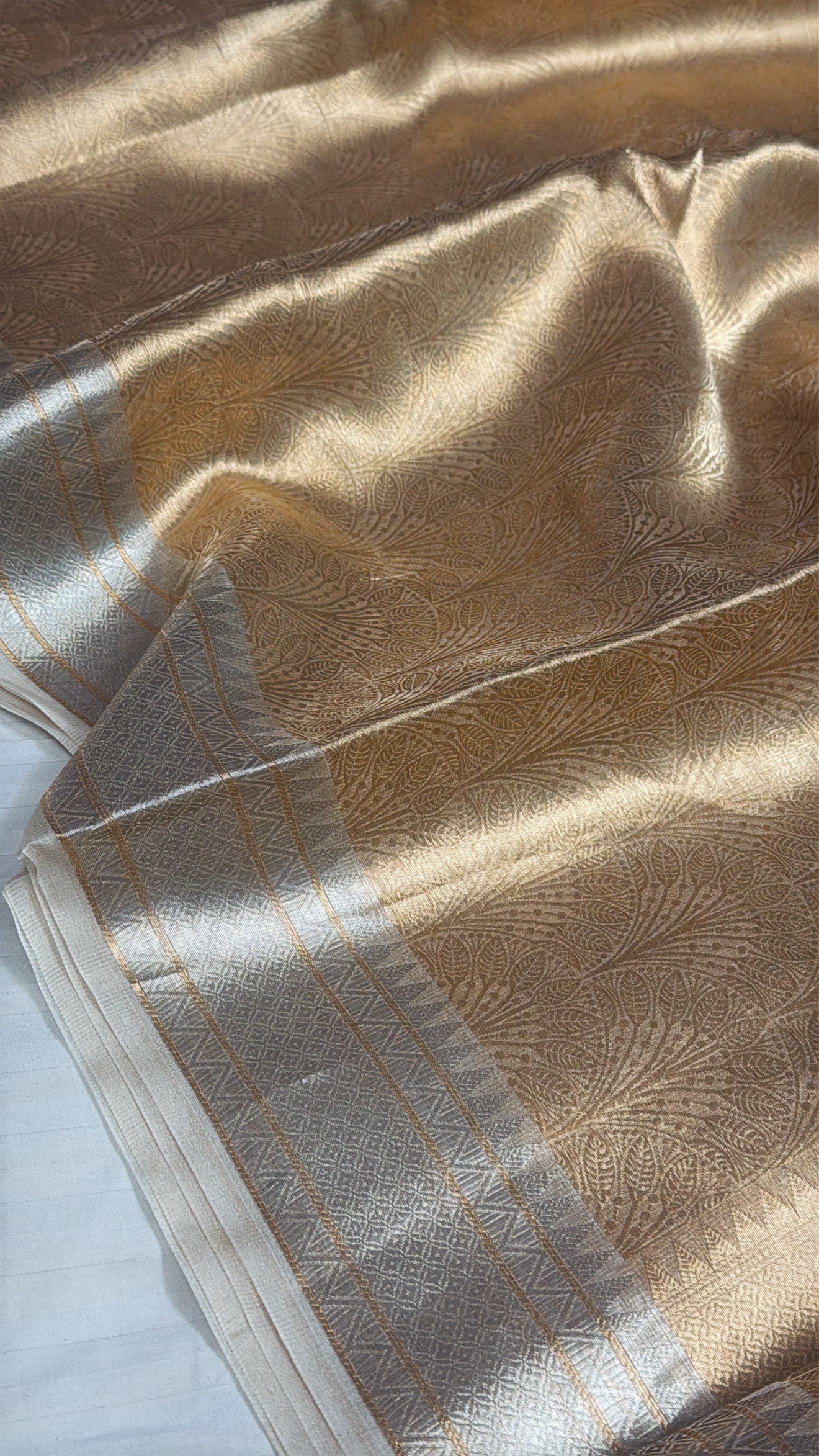 Liquid gold tissue silk brocade Sona rupa kadhwa banarasi saree