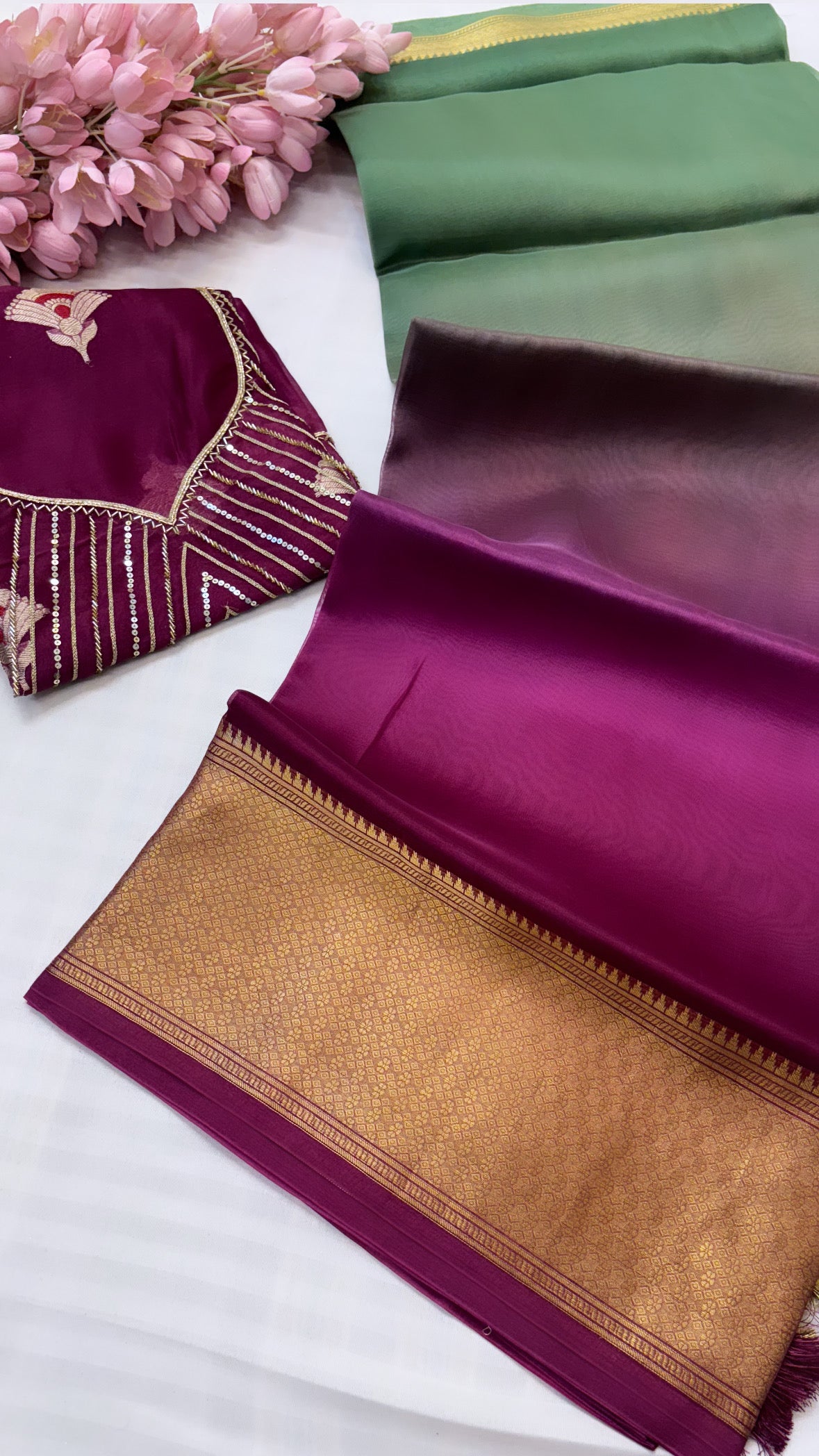 Noor kora silk saree