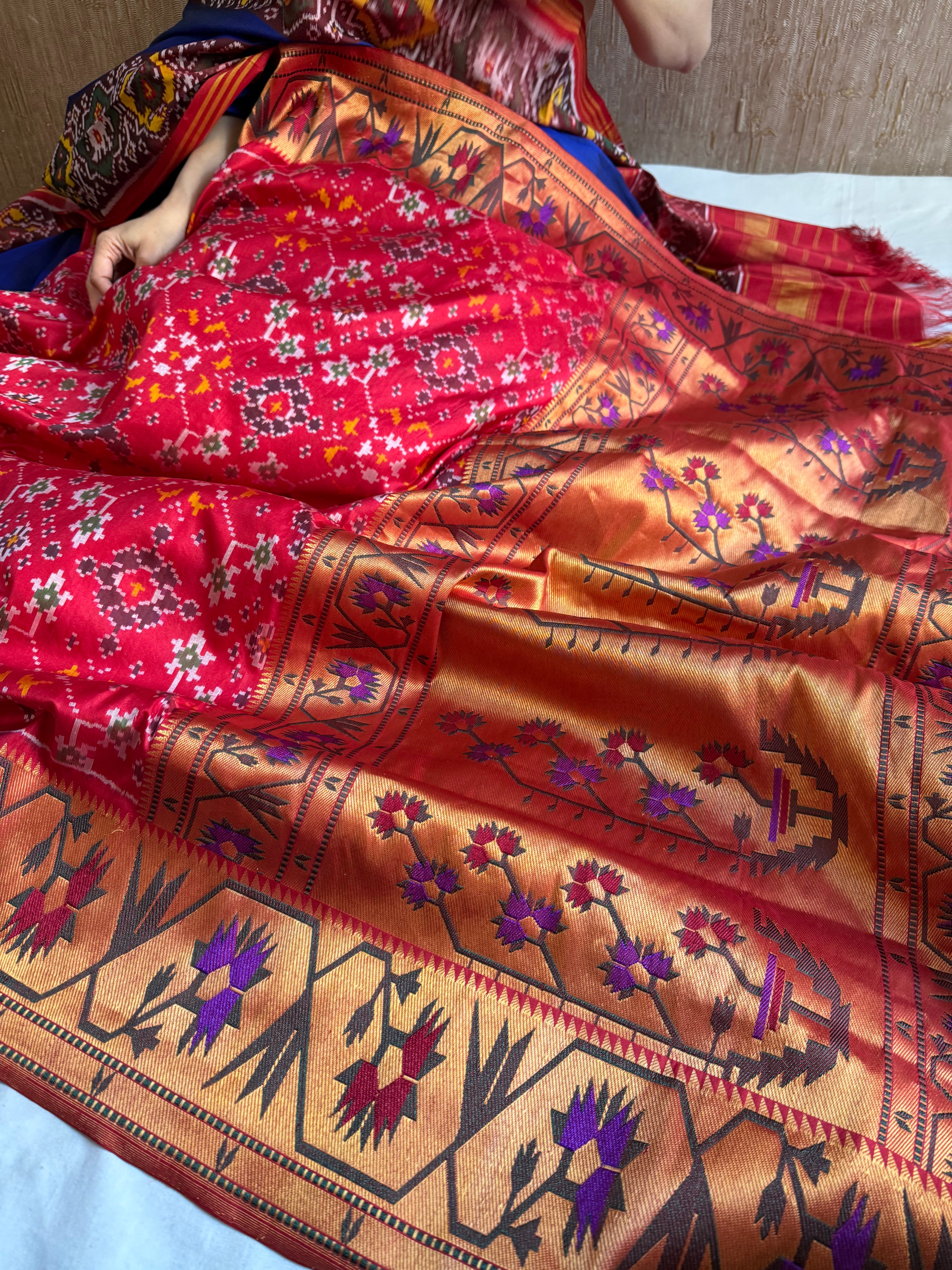 Banarasi ikkat patola kadhwa paithani border saree