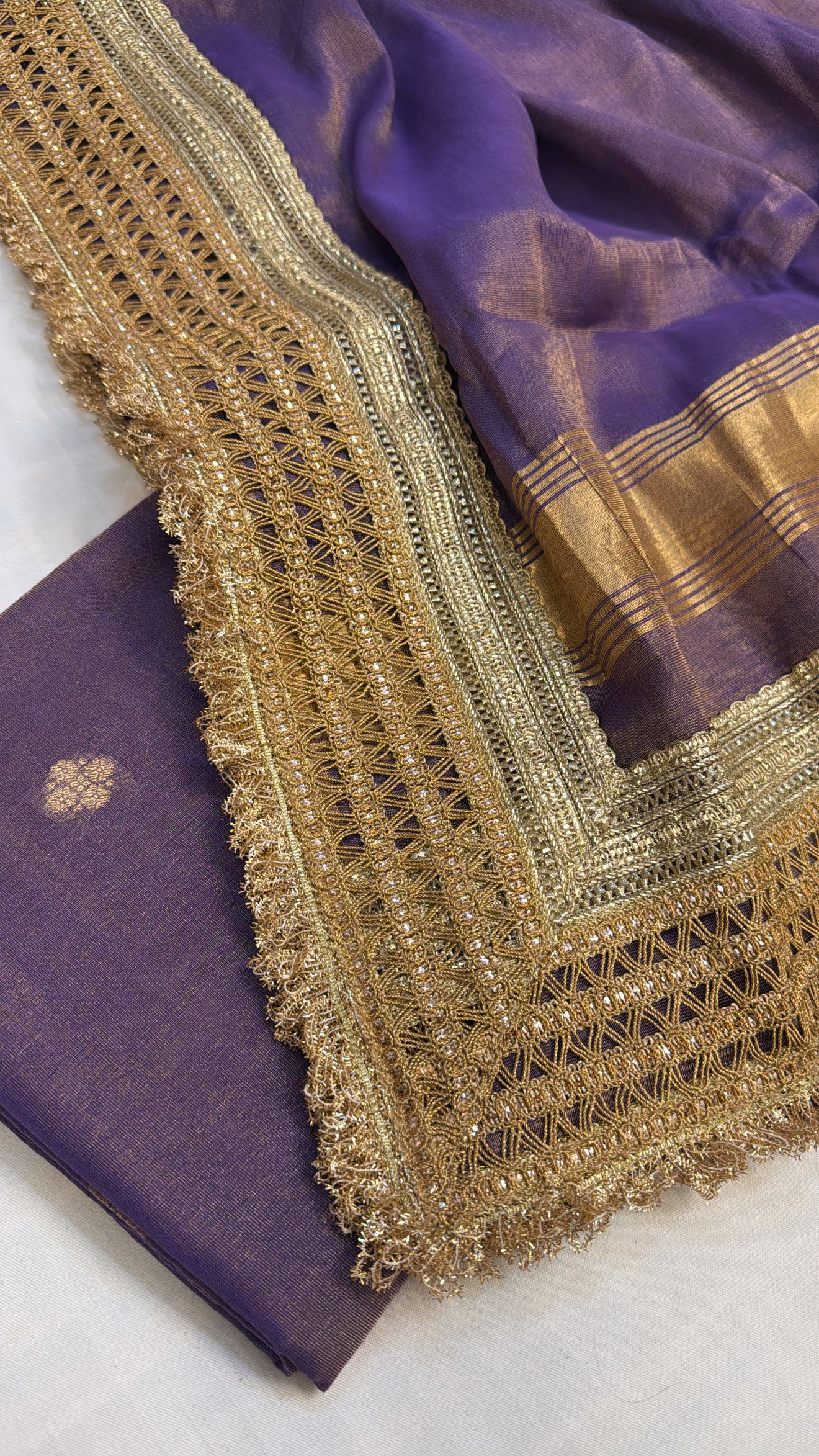 Mul cotton tissue banarasi suit set