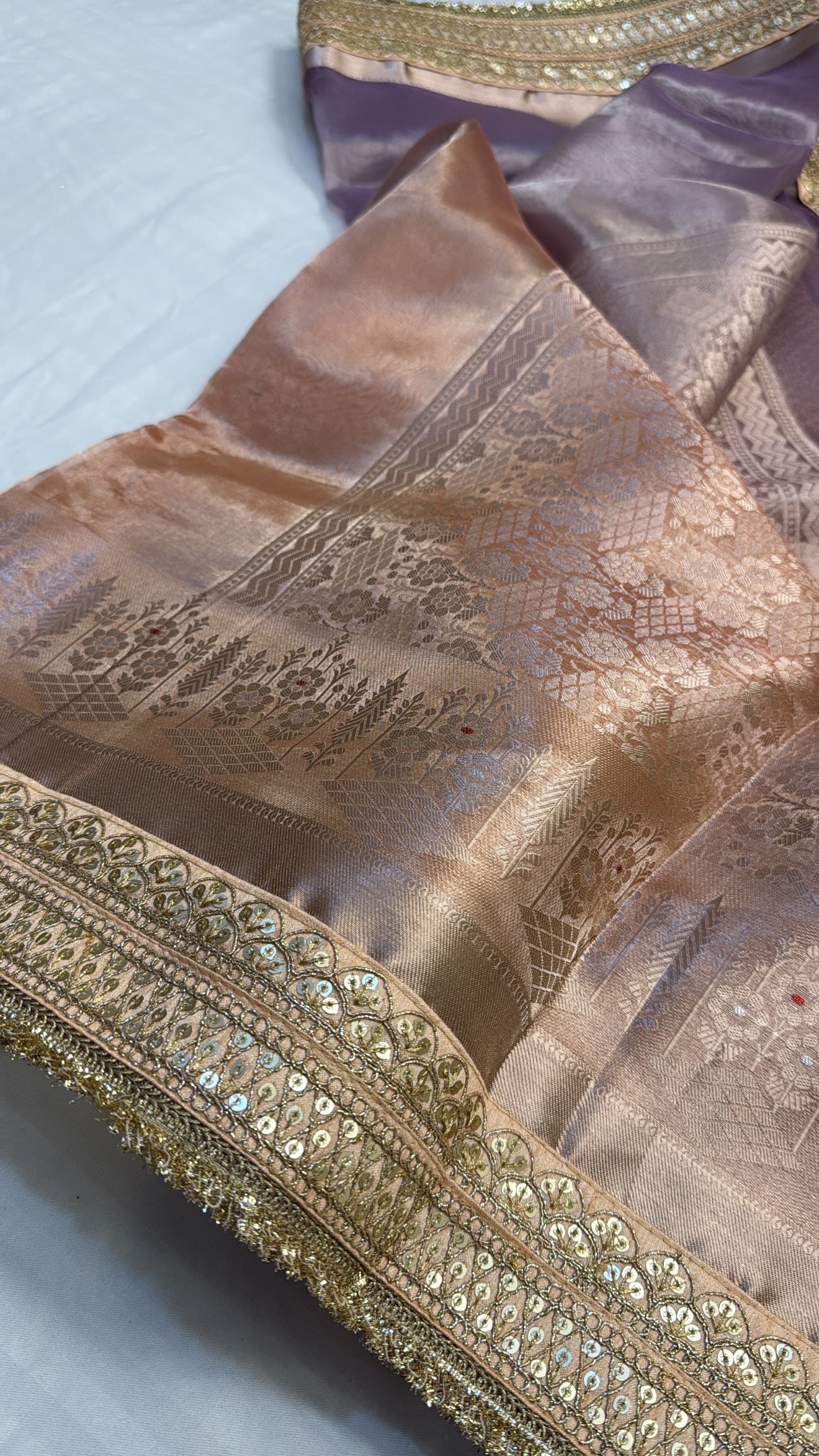Maharani rang-birangi multicoloured shaded kadhwa tissue silk saree