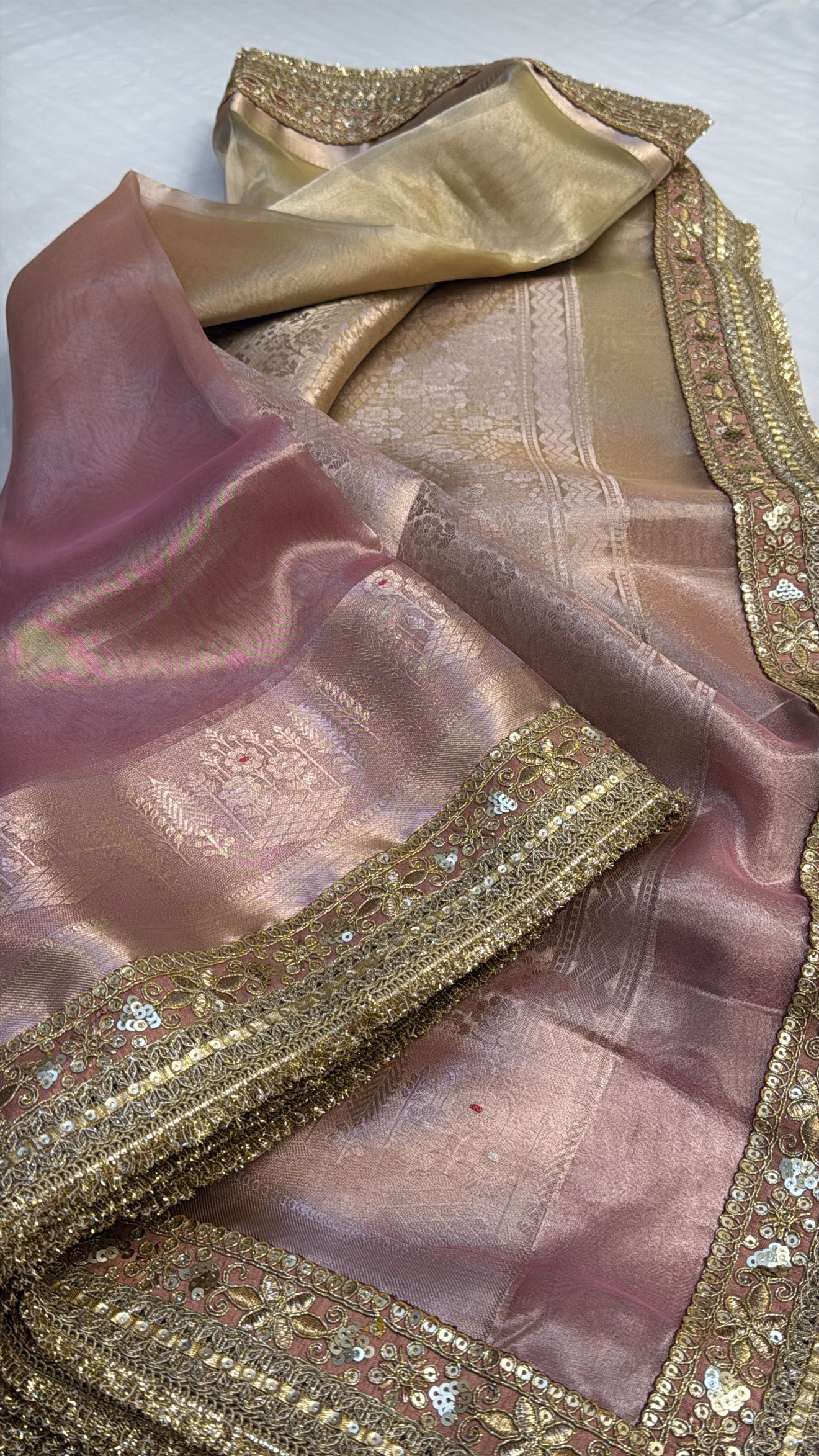 Maharani rang-birangi multicoloured shaded kadhwa tissue silk saree