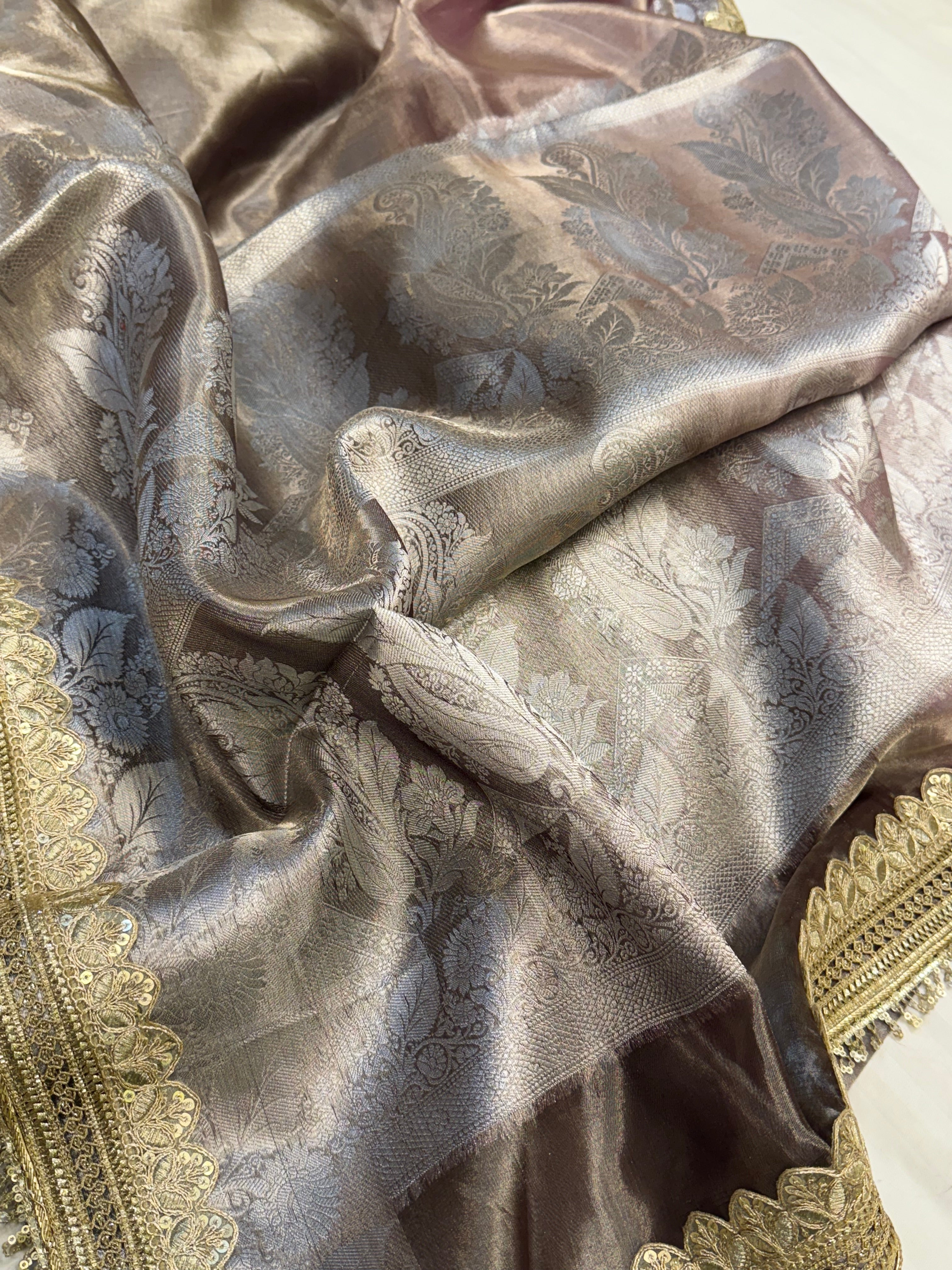 Maharani rang birangi tissue silk shaded multicoloured kadhwa saree