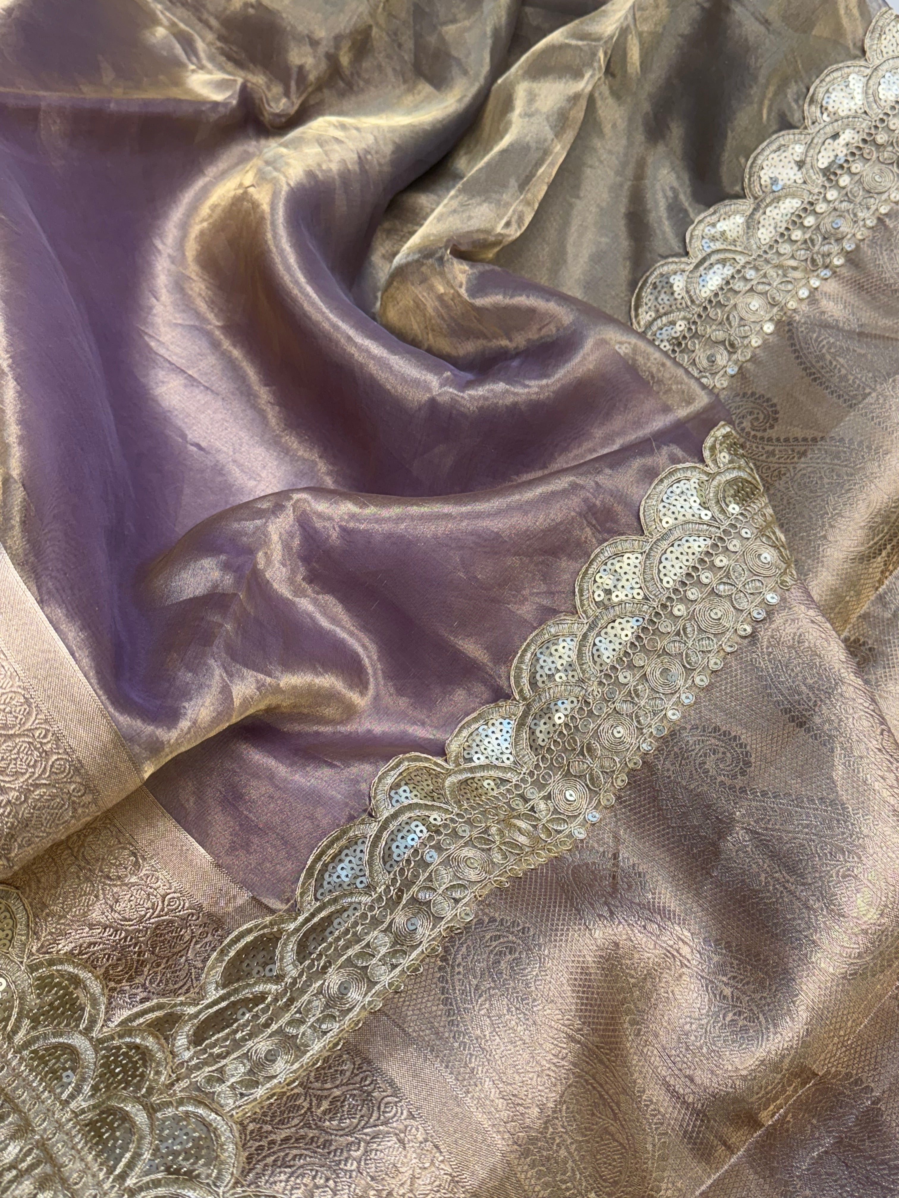 Maharani rang birangi tissue silk shaded multicoloured kadhwa saree