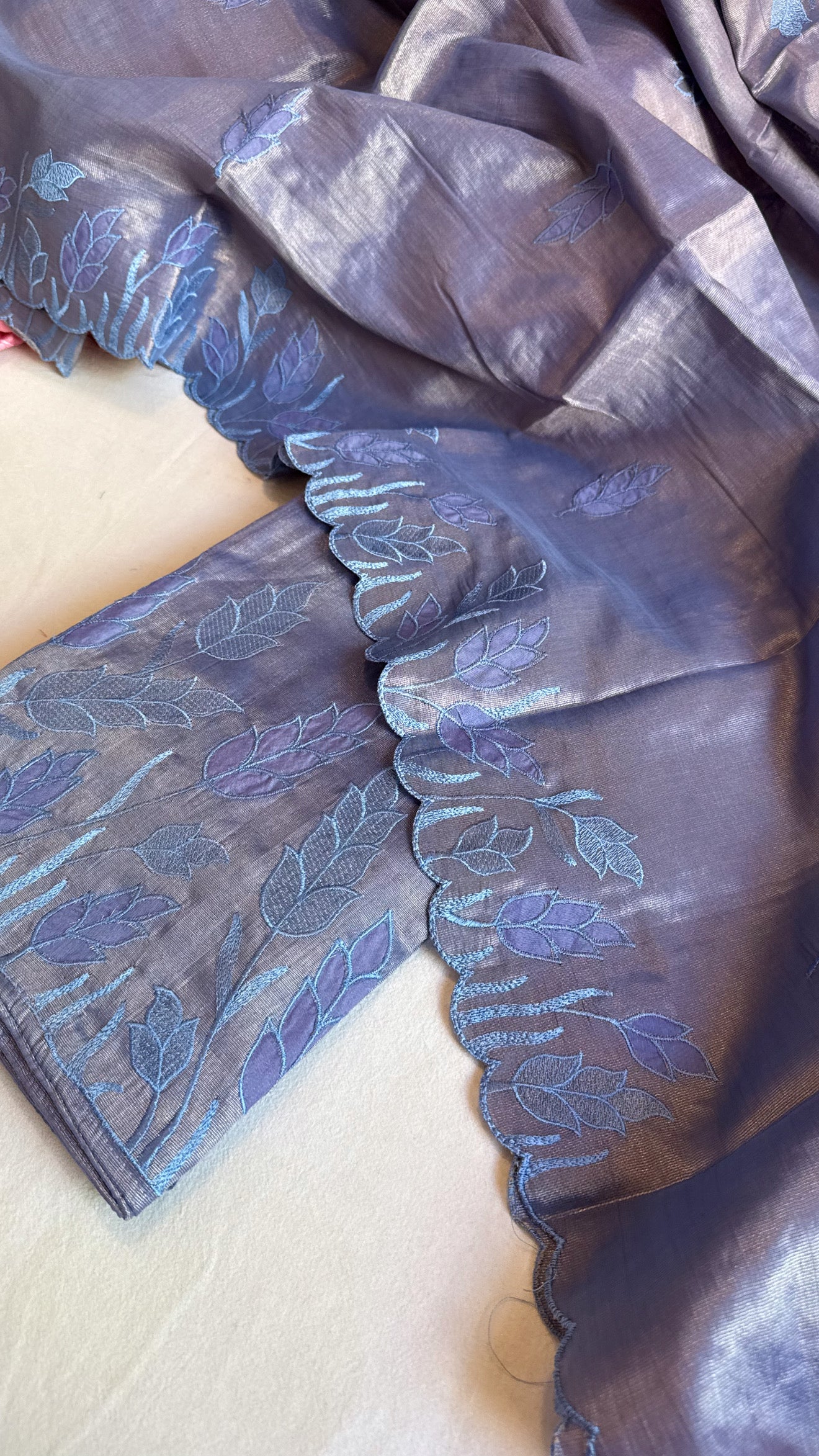 Mul cotton tissue appliqué work suit set