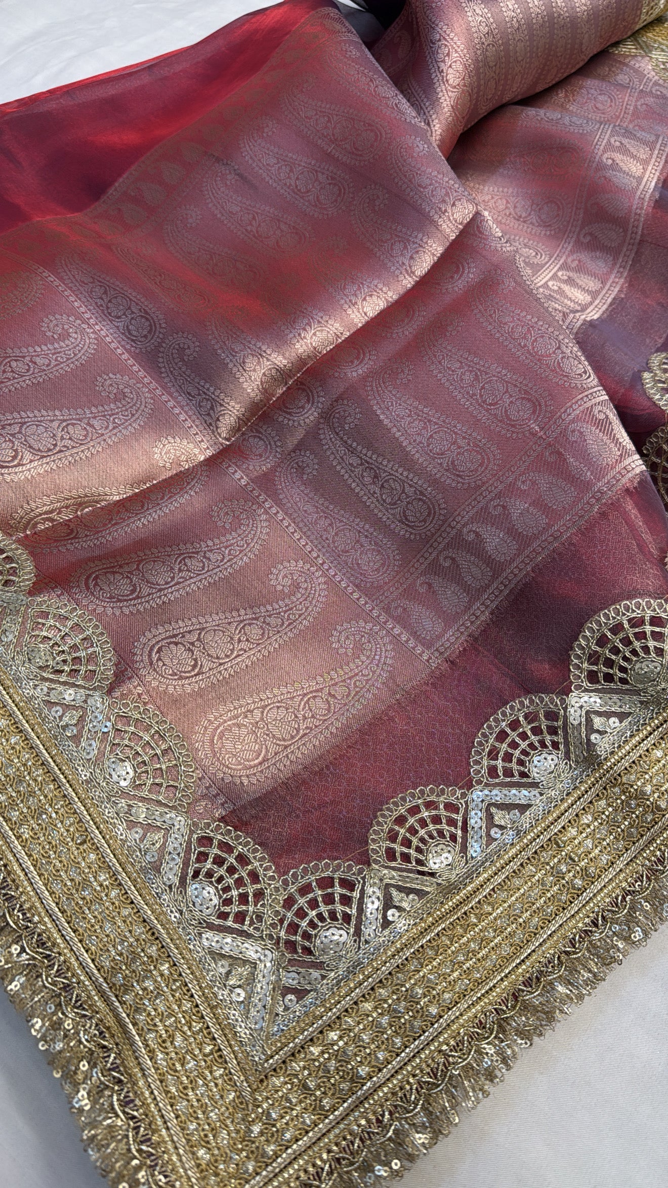 Maharani rang-birangi multicoloured shaded tissue silk kadhwa saree