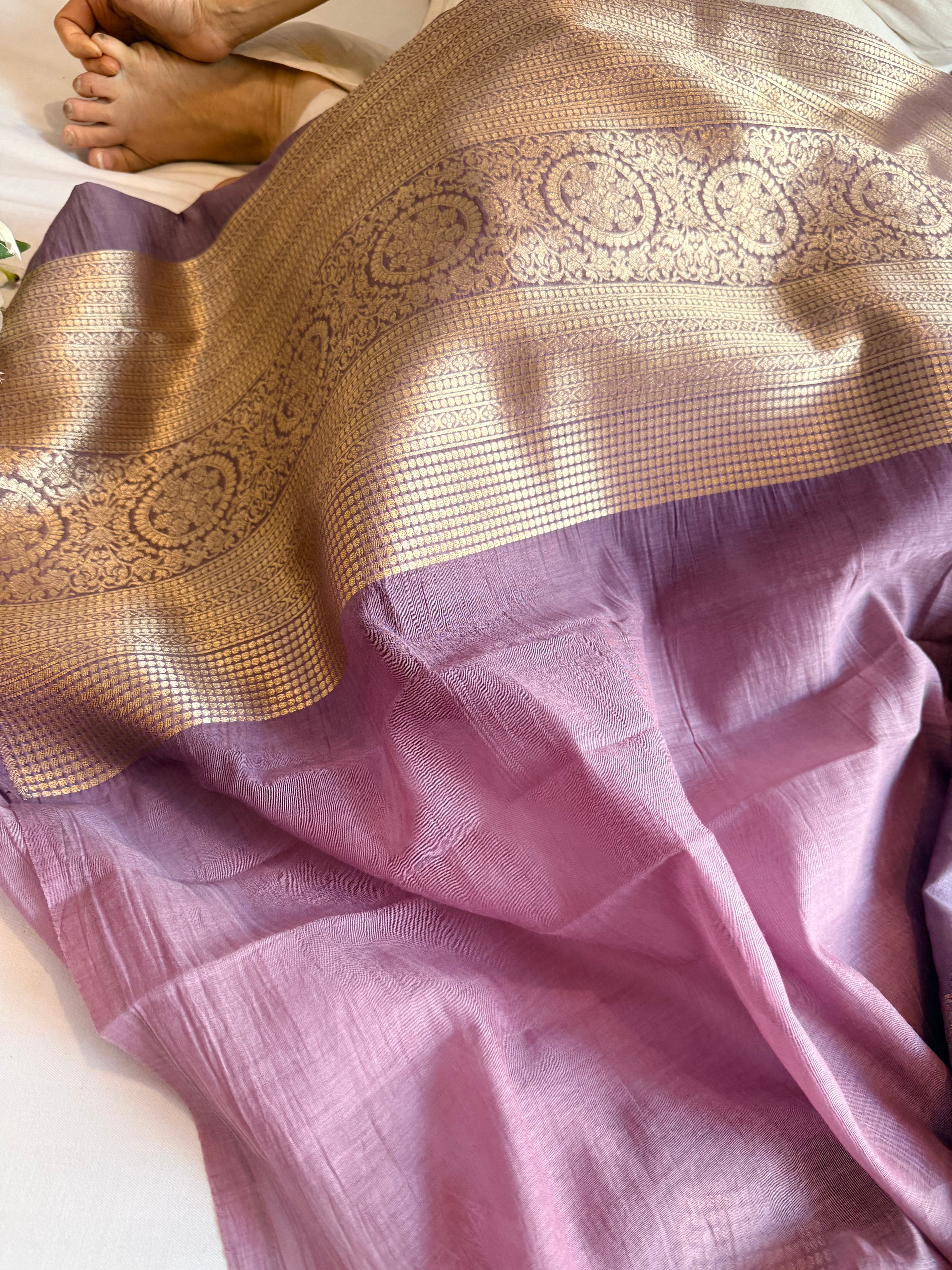 Mul cotton brocade banarasi kurta and bottom banarasi weaving co-ord set