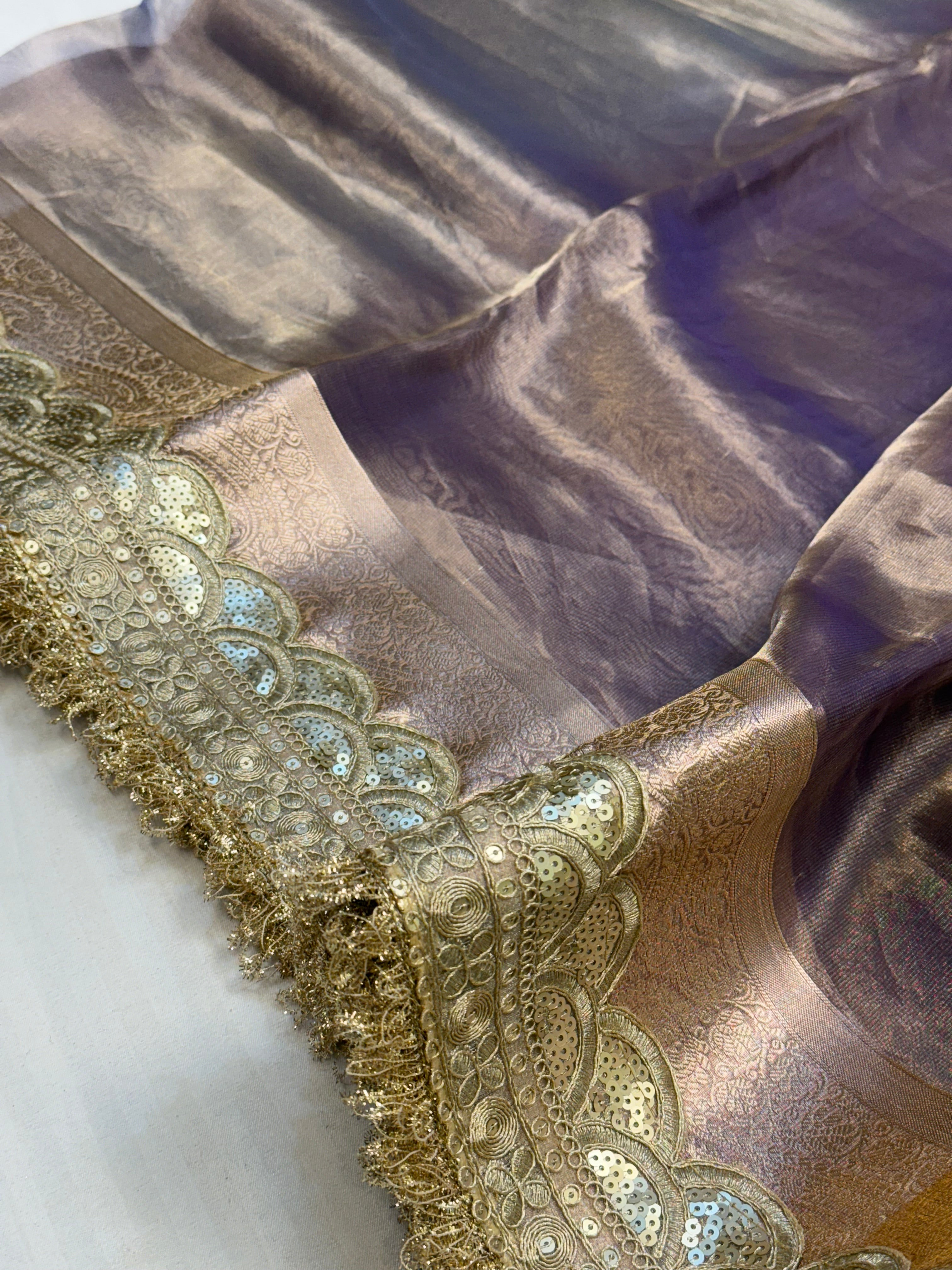 Maharani rang birangi tissue silk shaded multicoloured kadhwa saree