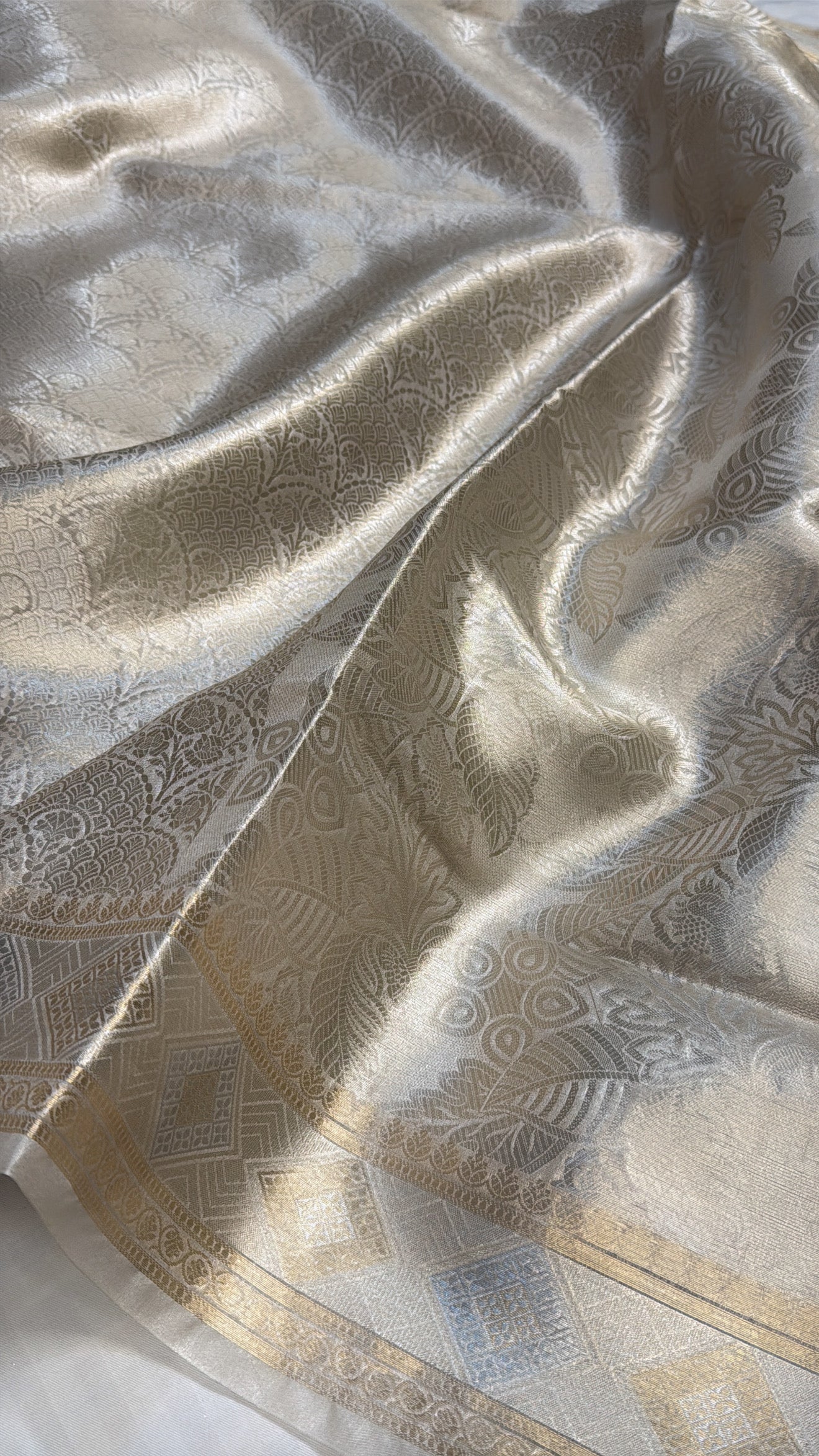 Liquid gold water zari tissue brocade kadhwa saree