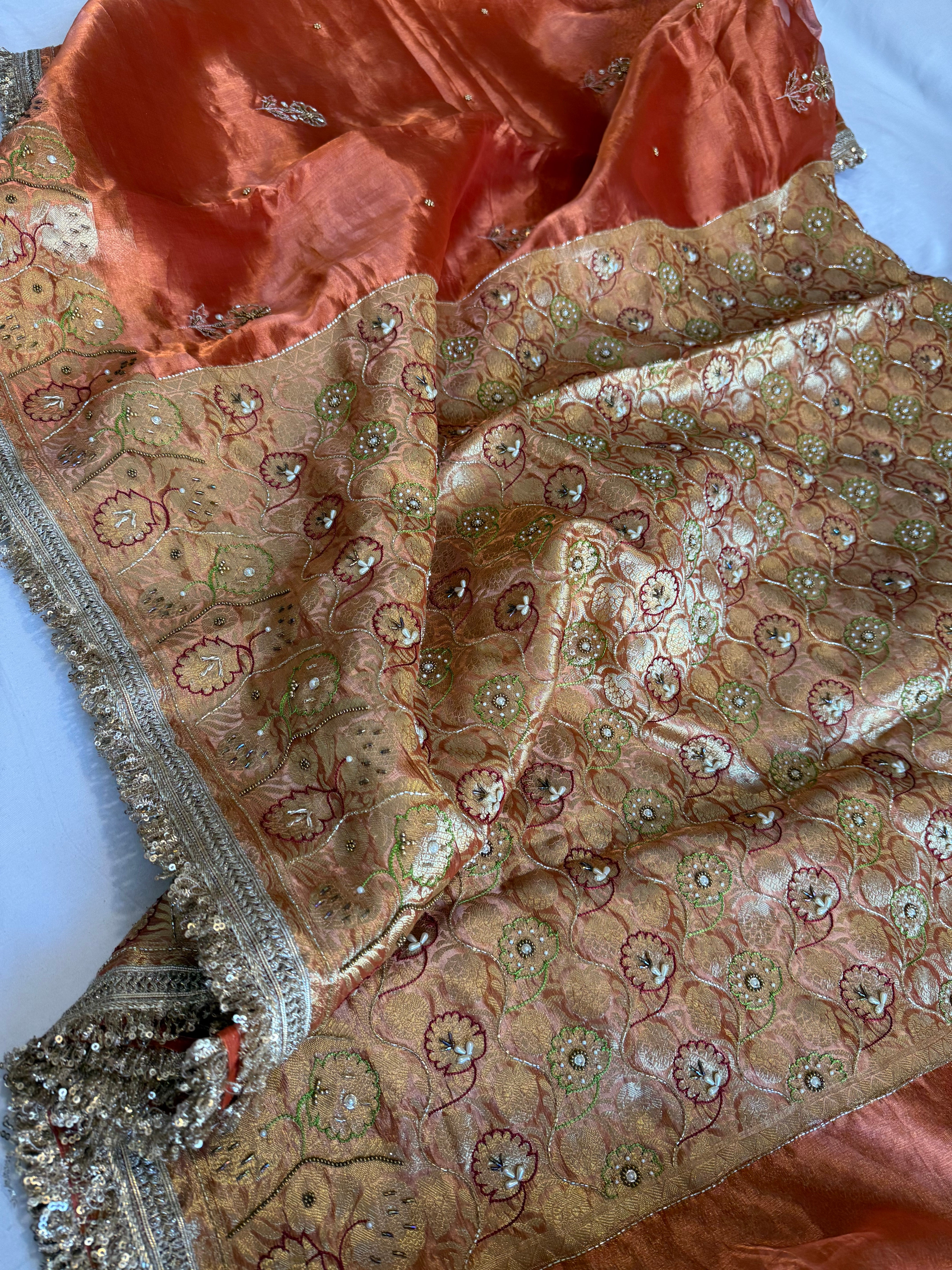 ✨गुलाबी और लाल साड़ी edit✨ ( peach shade )