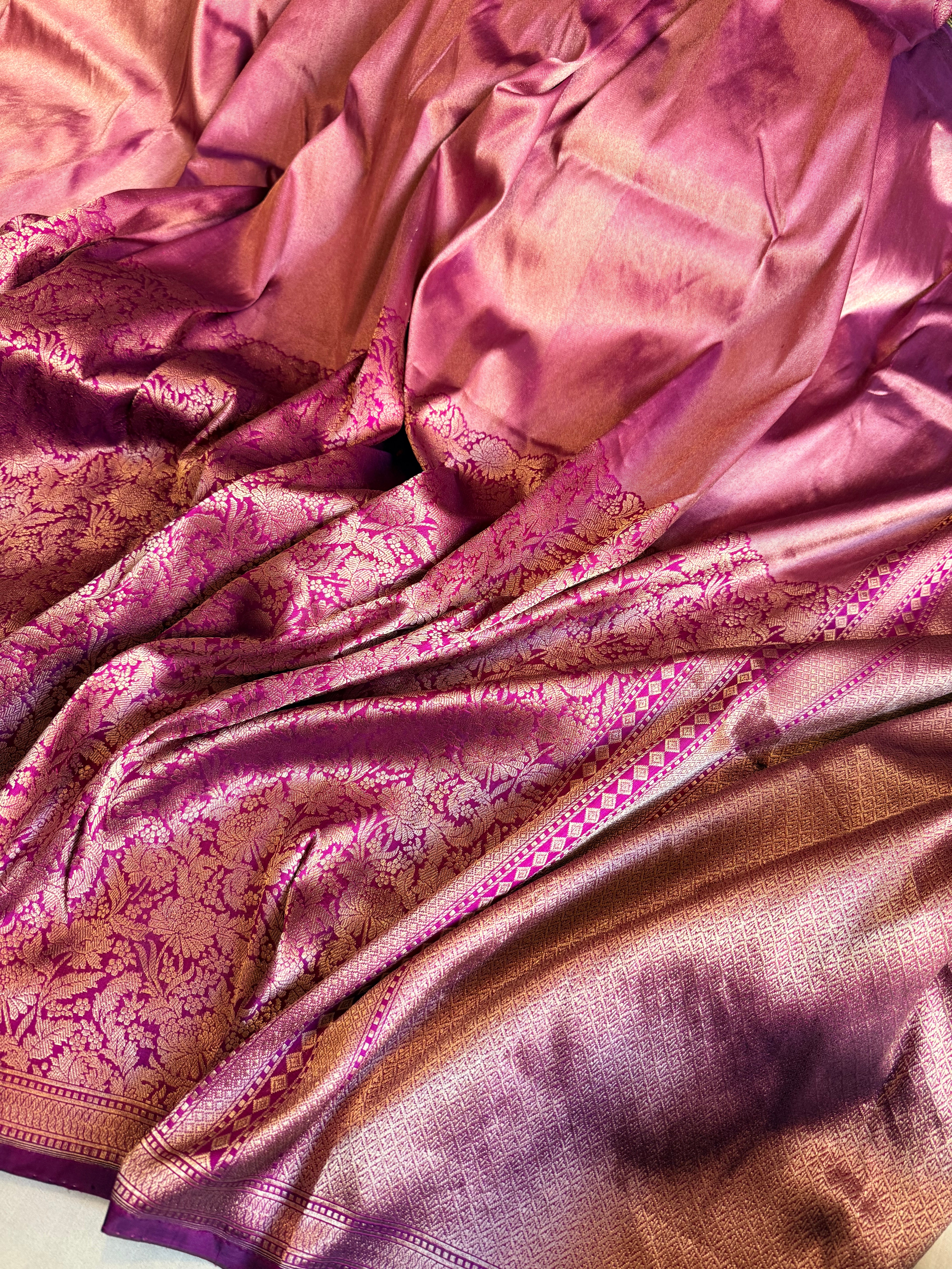 Banarasi katan silk ambose brocade weaving kadhwa handloom saree