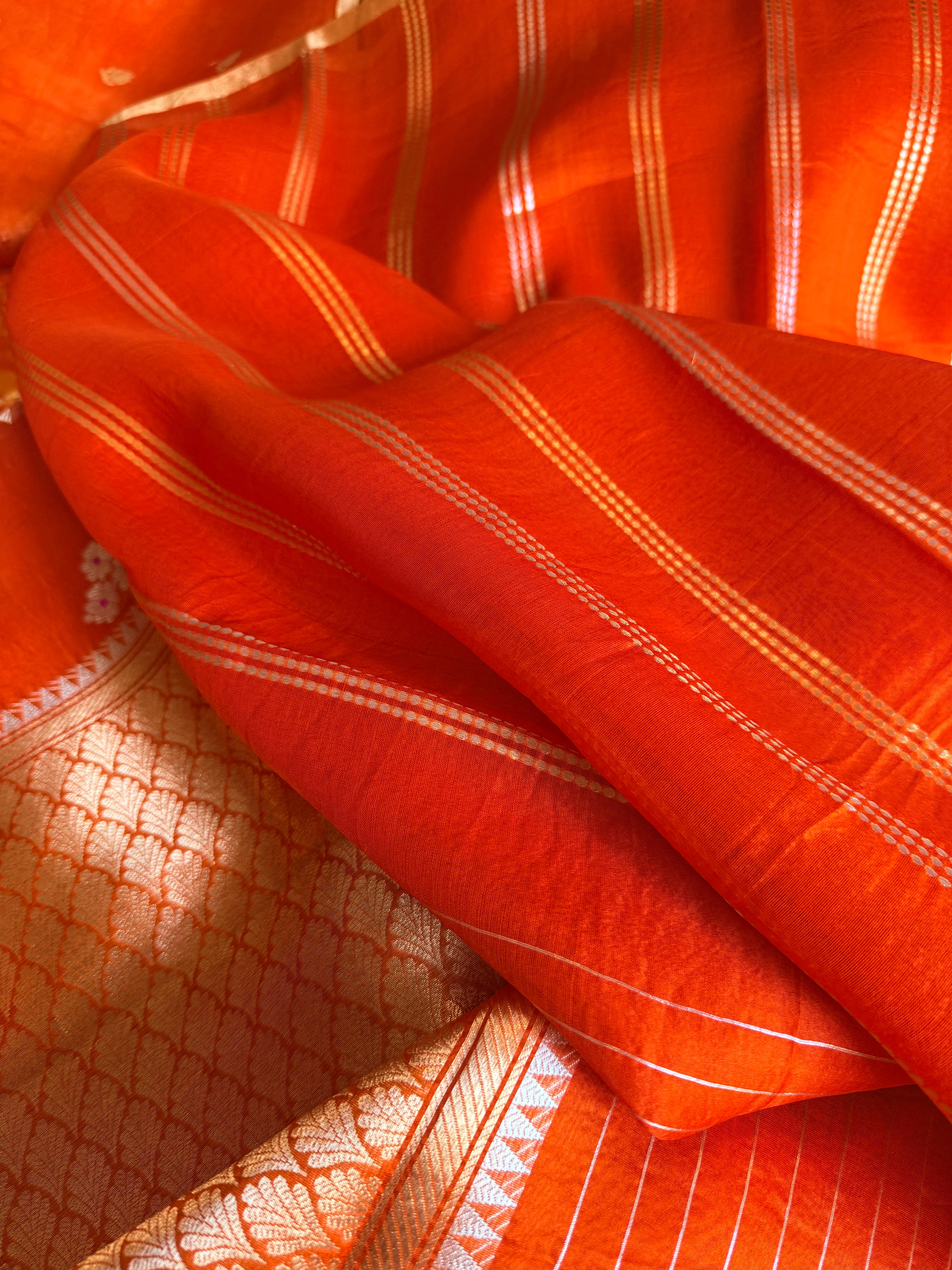 Shibori edit - Banarasi kora silk kadhwa buti shibori hand dyed saree
