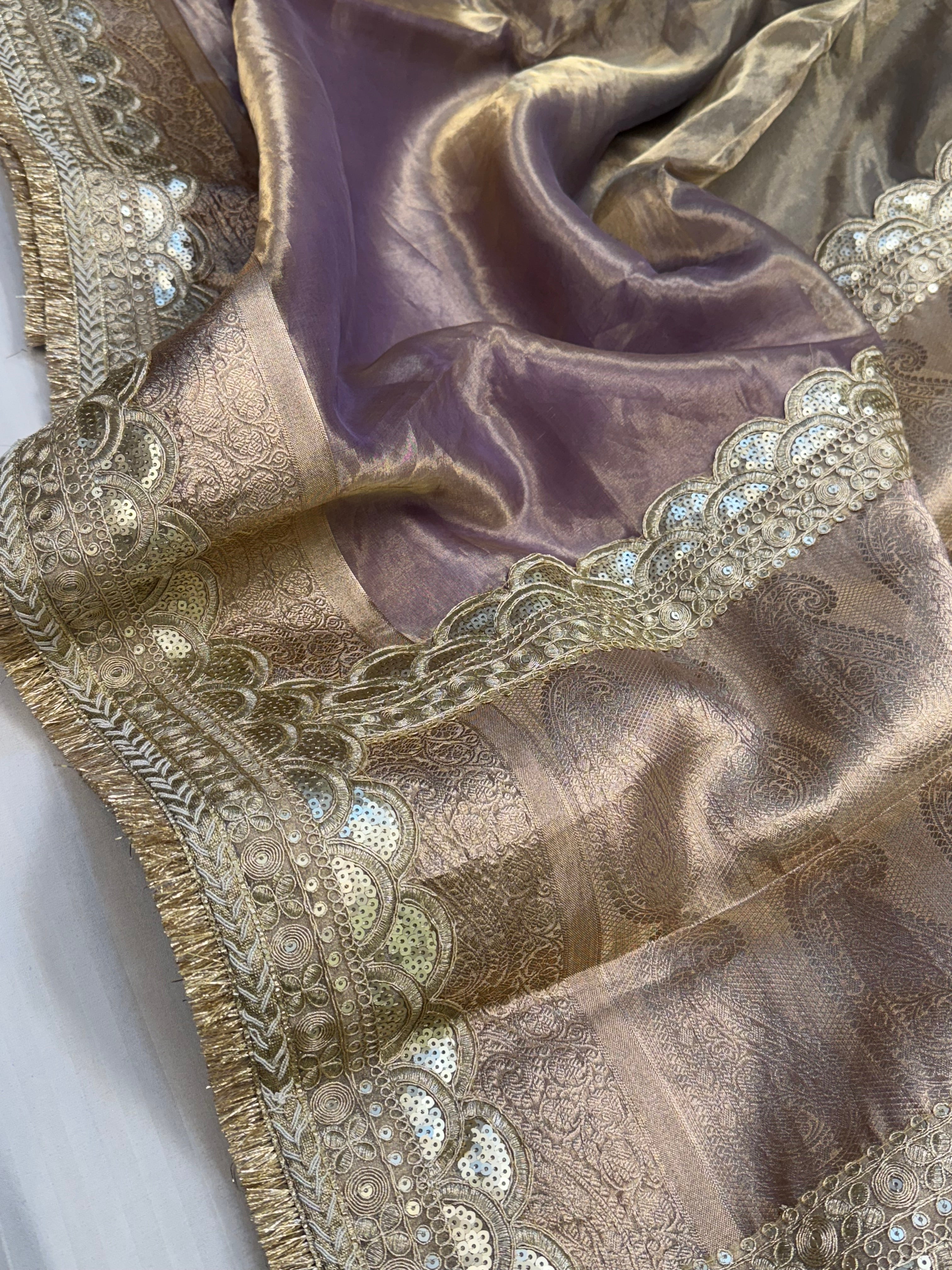 Maharani rang birangi tissue silk shaded multicoloured kadhwa saree