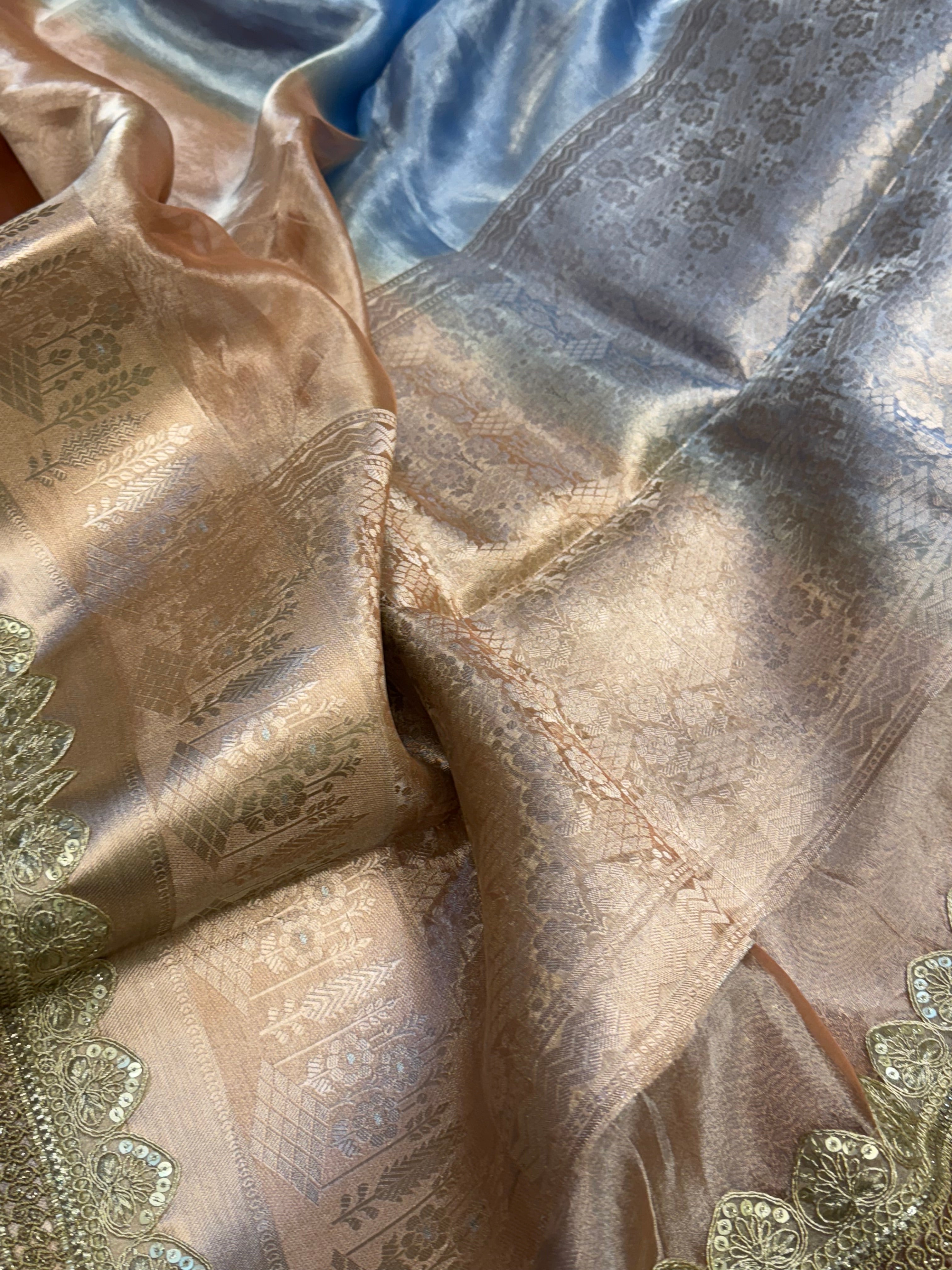 Maharani rang birangi shaded tissue silk multicoloured kadhwa saree