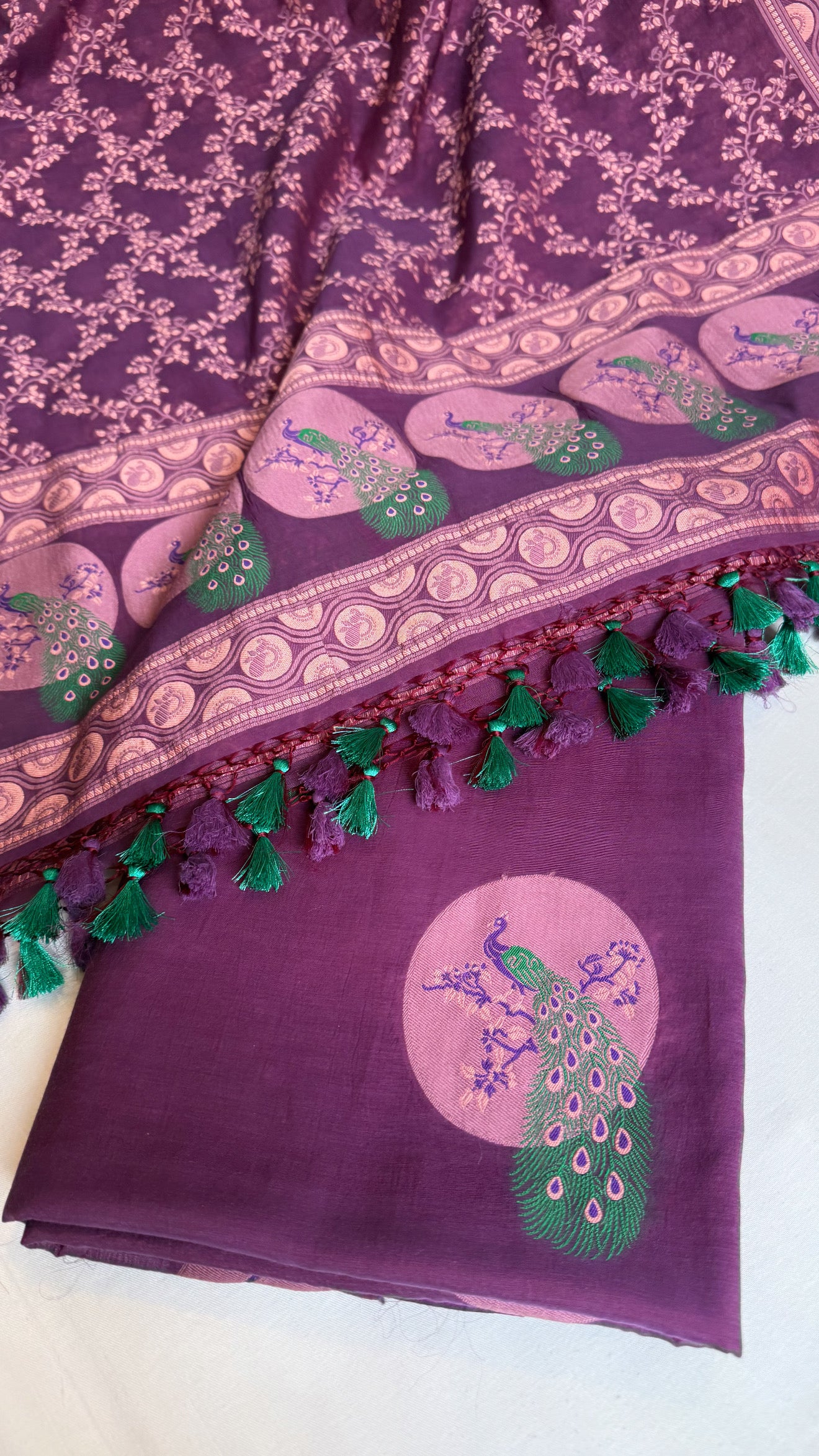 Banarasi cotton resham meenakari suit set