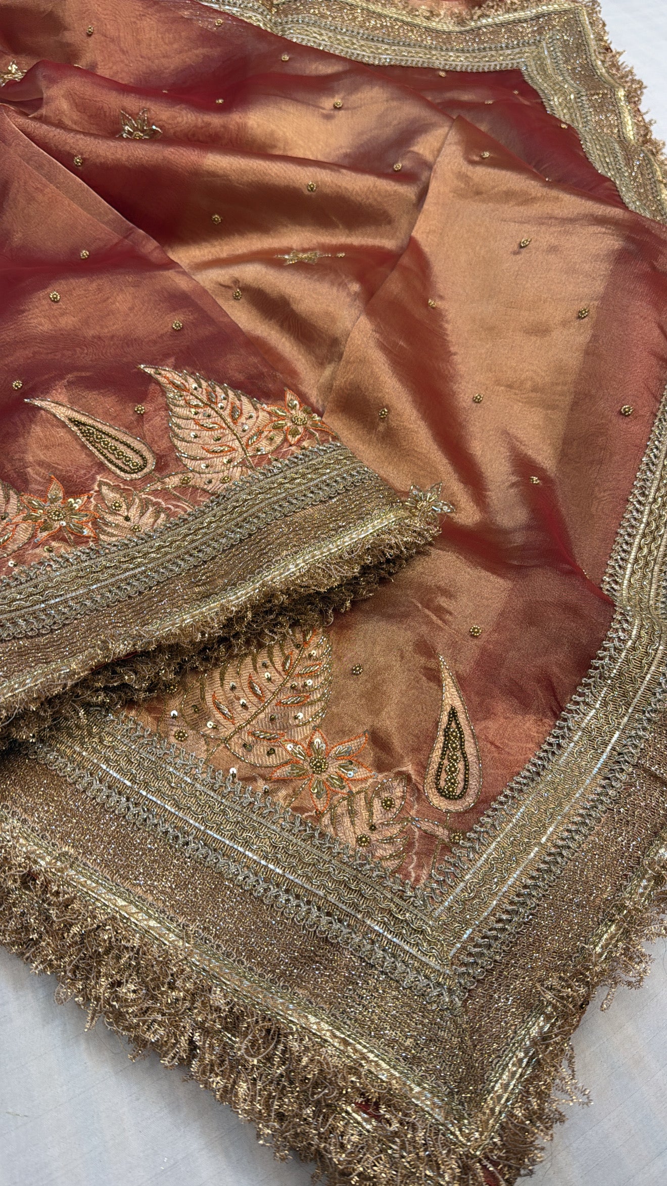 Dulhan ki maa wali sarees - Husn tissue silk hand embroidered kadhwa saree