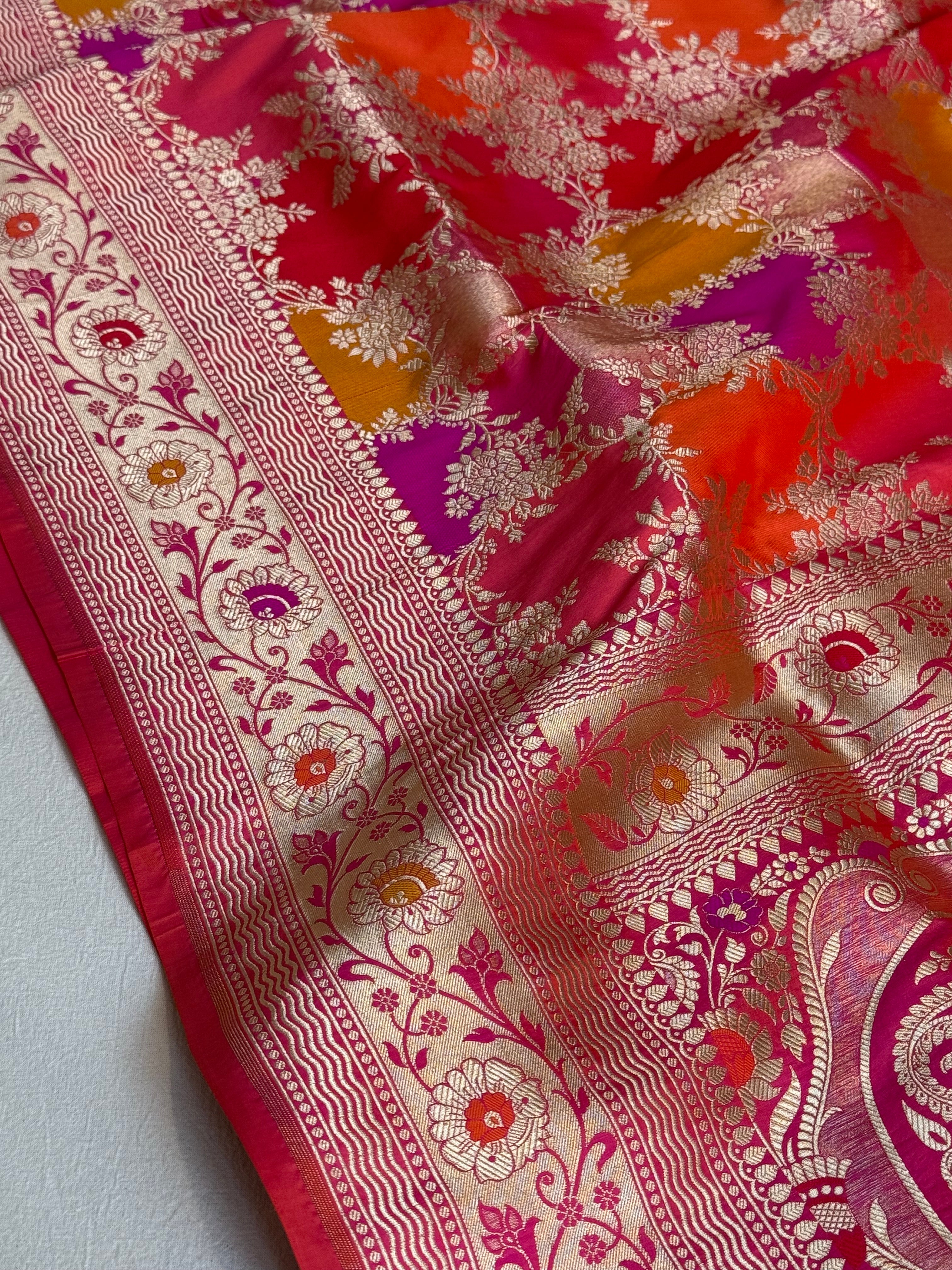 Banarasi katan silk kadhwa rangkaat traditional heritage weaving saree