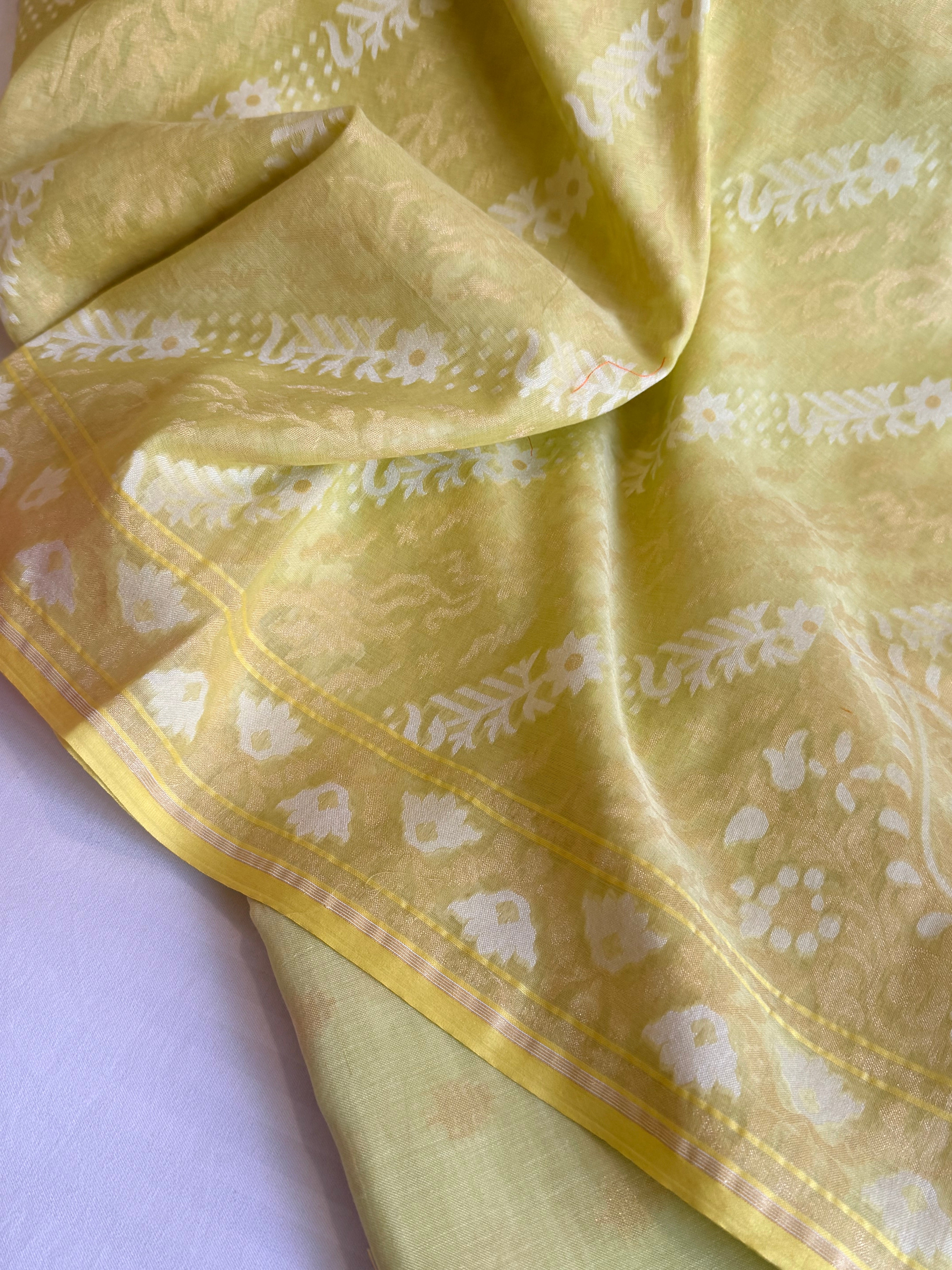 Iktara jamdani kadhwa sona rupa weaving banarasi mul cotton suit set