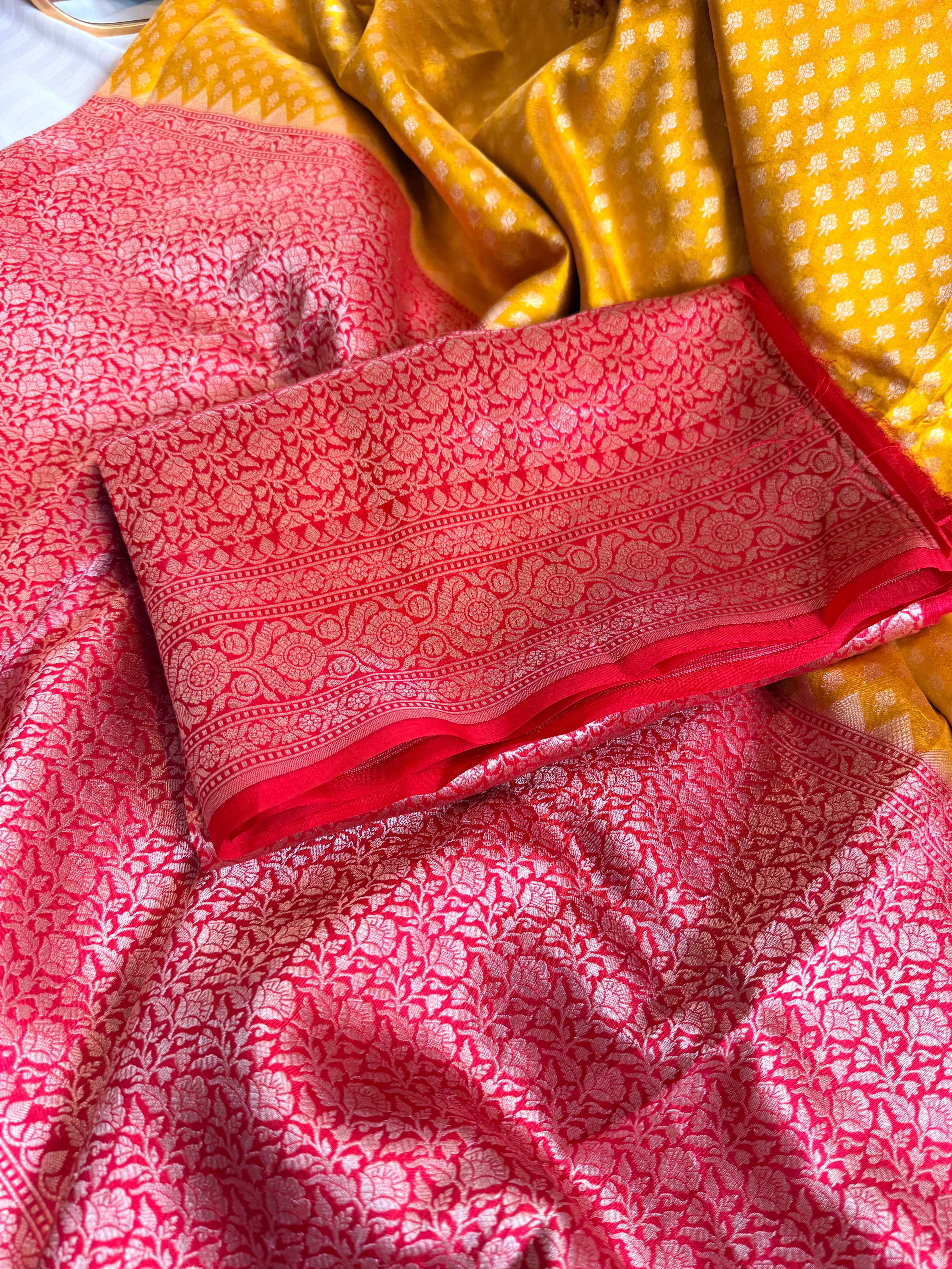 Banarasi gorgette brocade kadhwa weaving saree