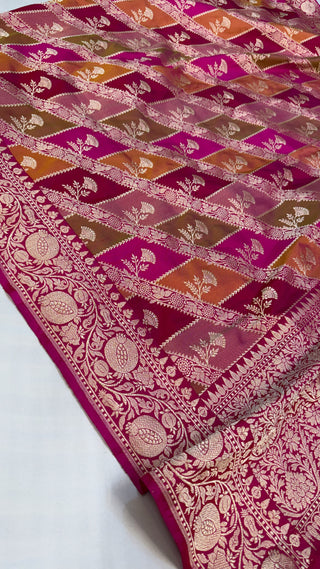 Rangkaat katan silk heavy jaal meenakari duppata