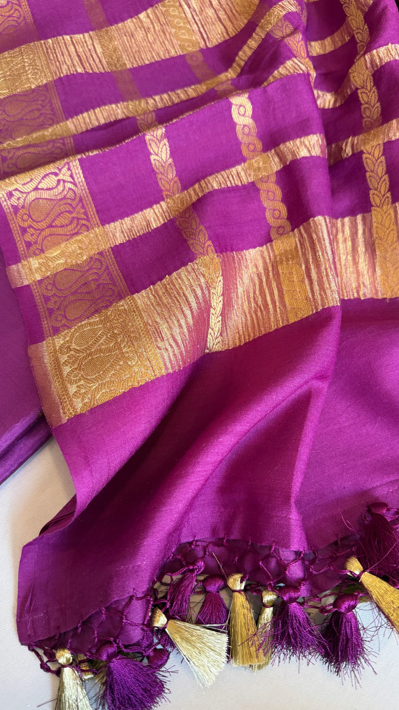 Chiniya silk purple kadhwa buti suit set