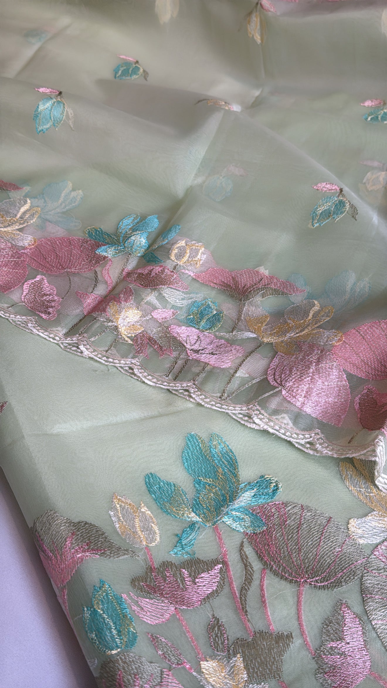 Vivah edit - Mint green meenakari resham kadhwa hand embroidered suit sets