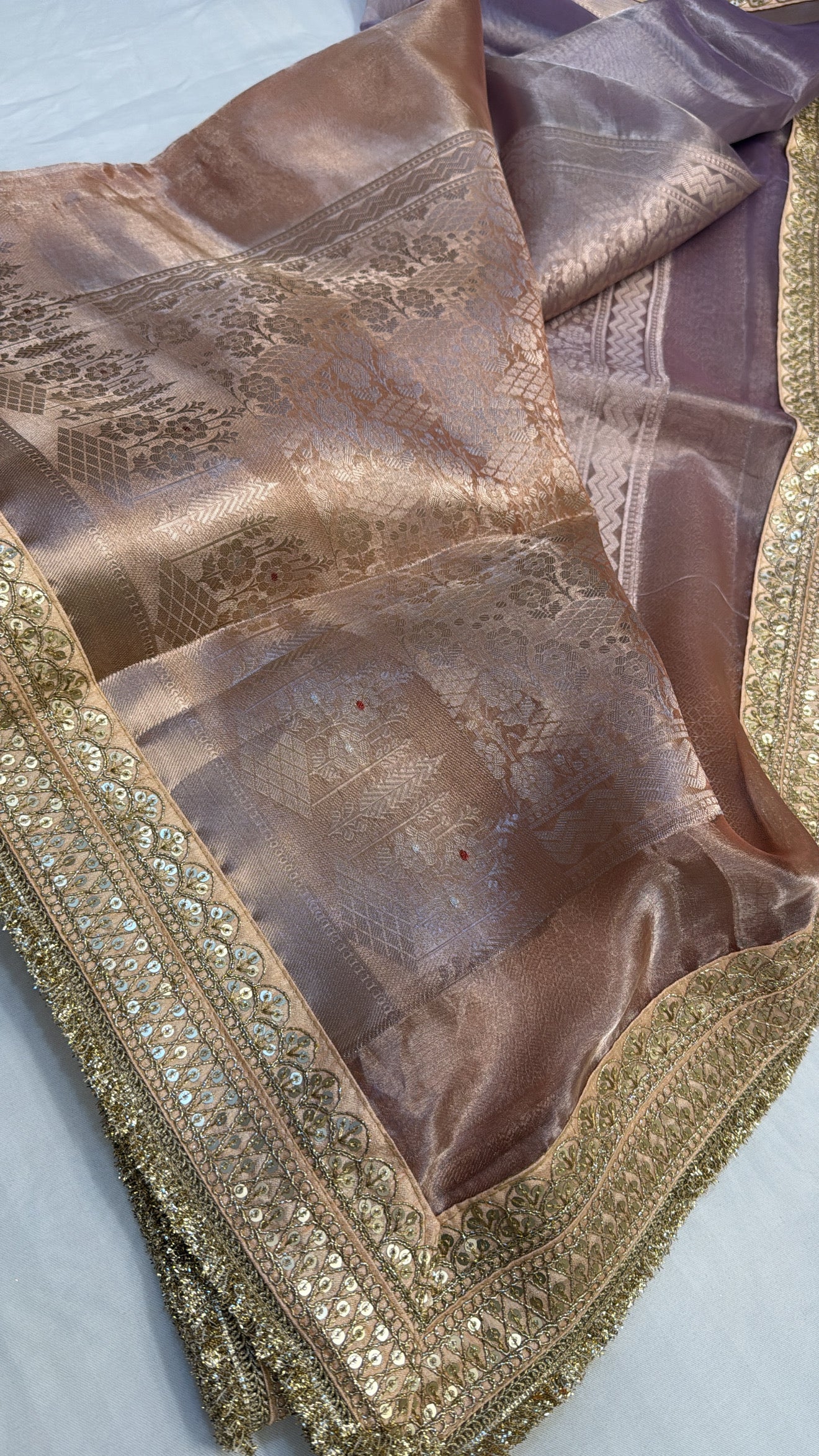Maharani rang-birangi multicoloured shaded kadhwa tissue silk saree