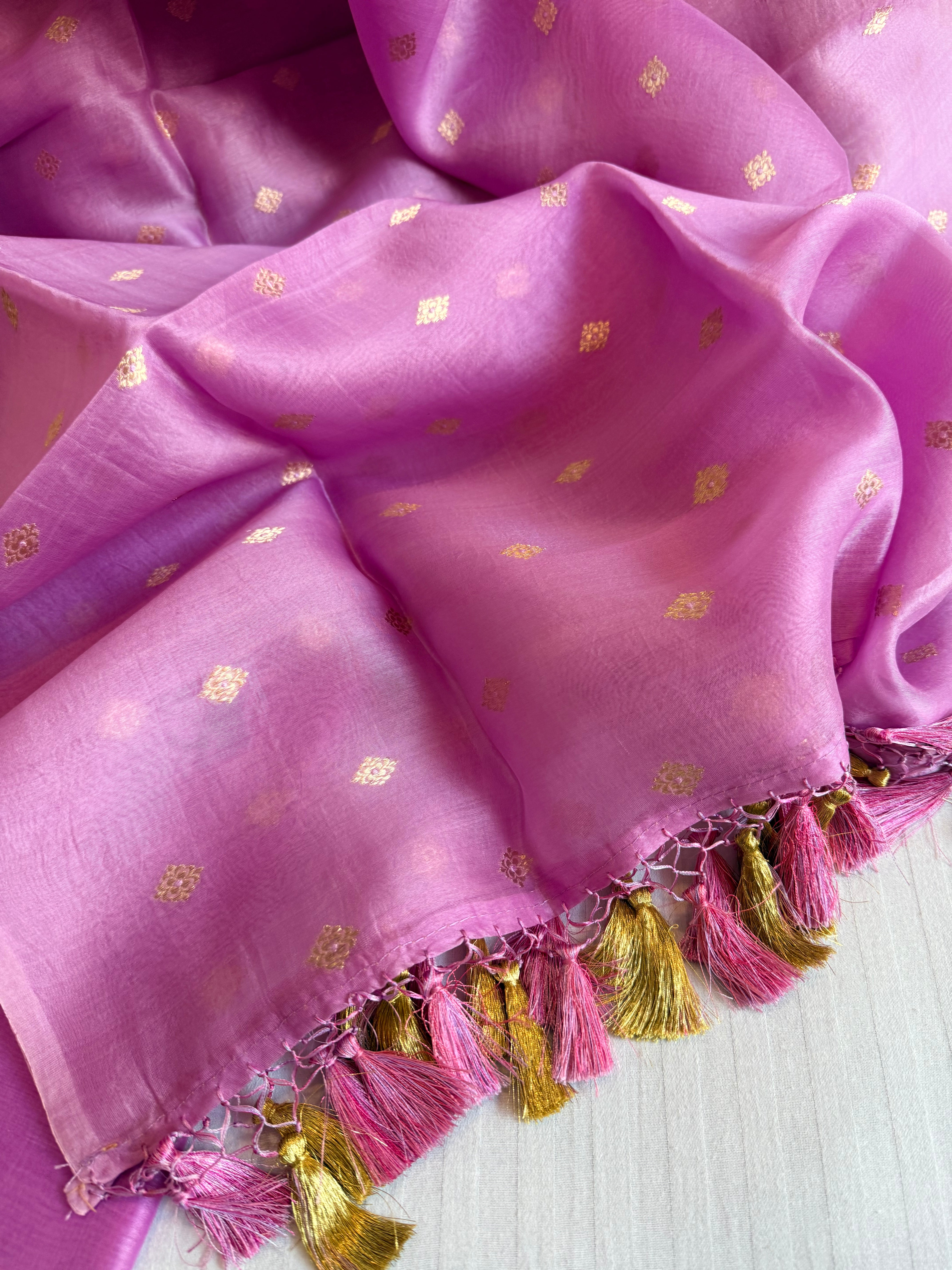 Summer suit sets - Spun chiniya silk kadhwa buti kora silk duppata suit sets