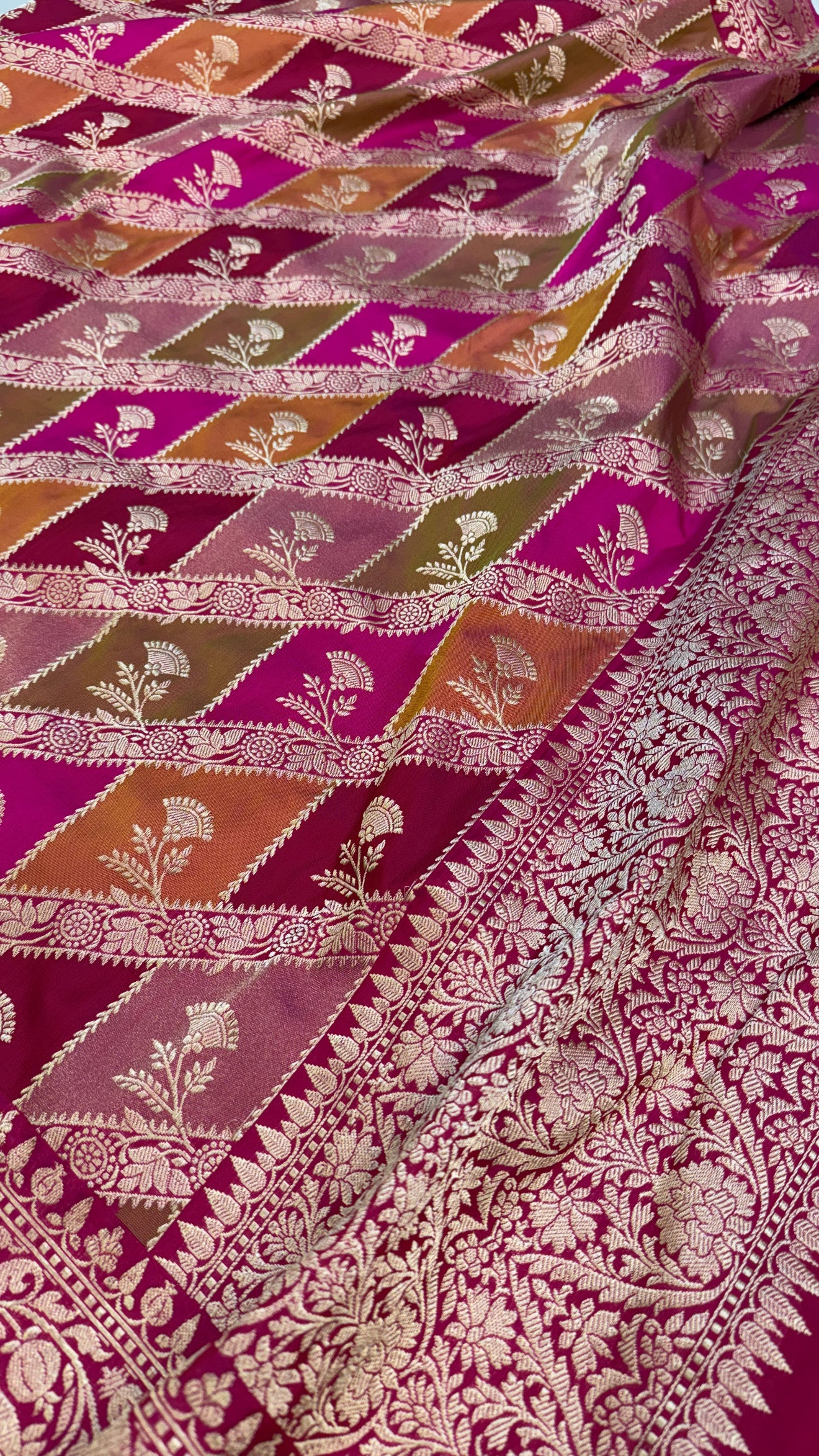 Rangkaat katan silk heavy jaal meenakari duppata
