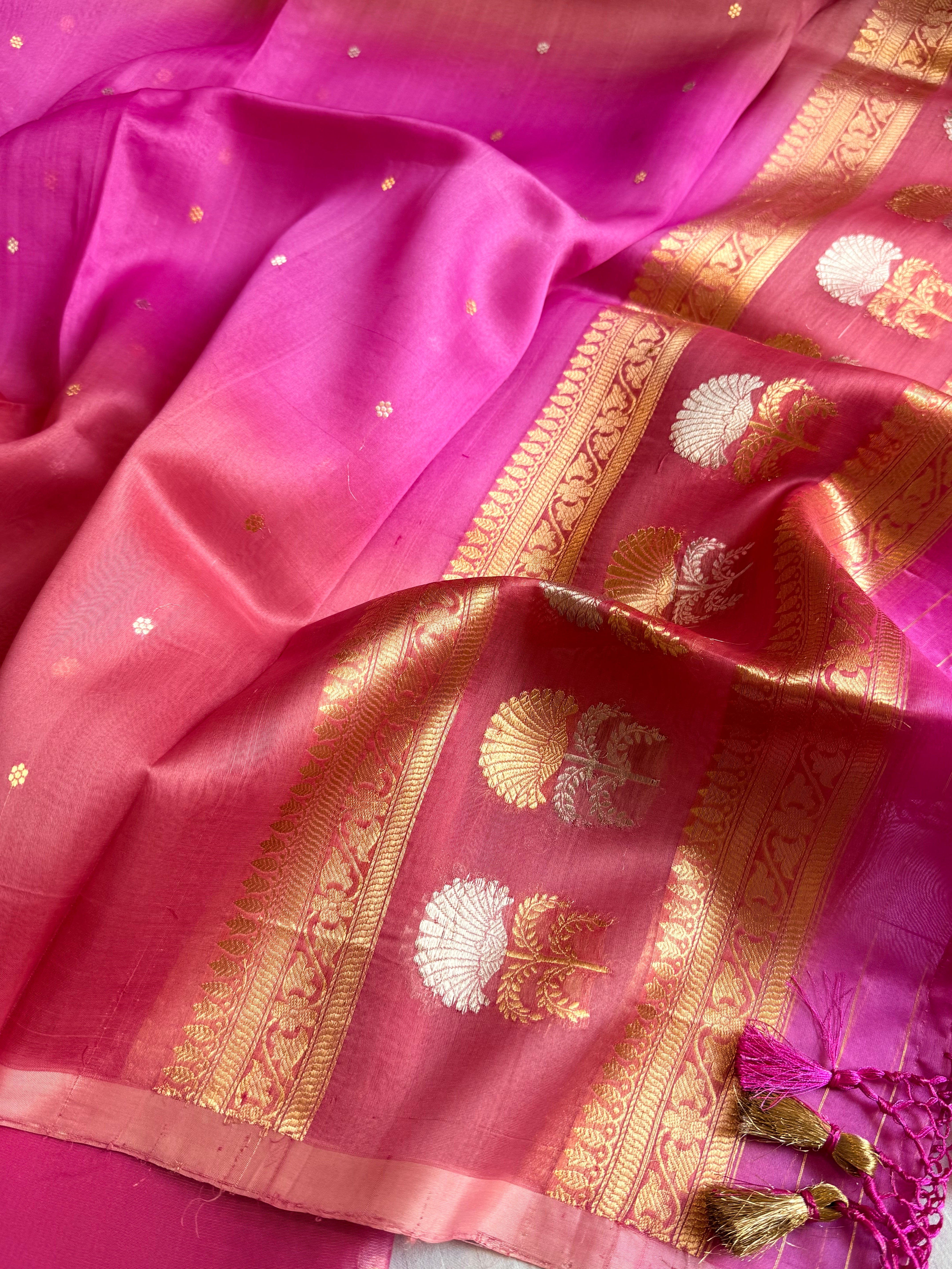 Summer suit sets - Spun chiniya silk kadhwa buti kora silk duppata suit sets