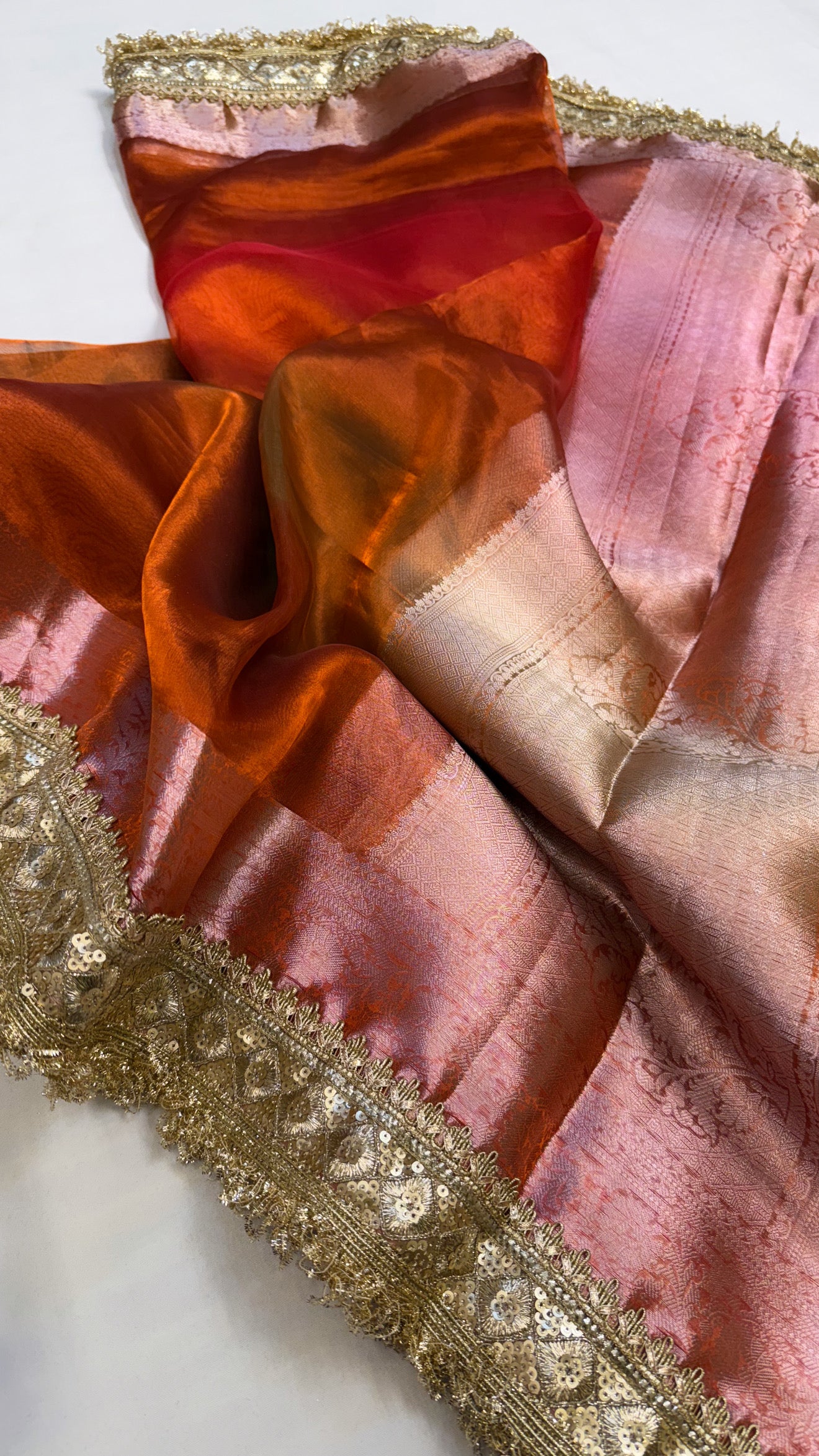 Maharani rang-birangi multicolour shaded tissue silk saree