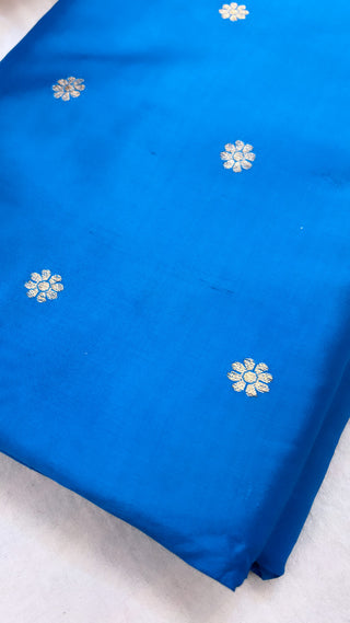 Peacock blue katan silk fabric