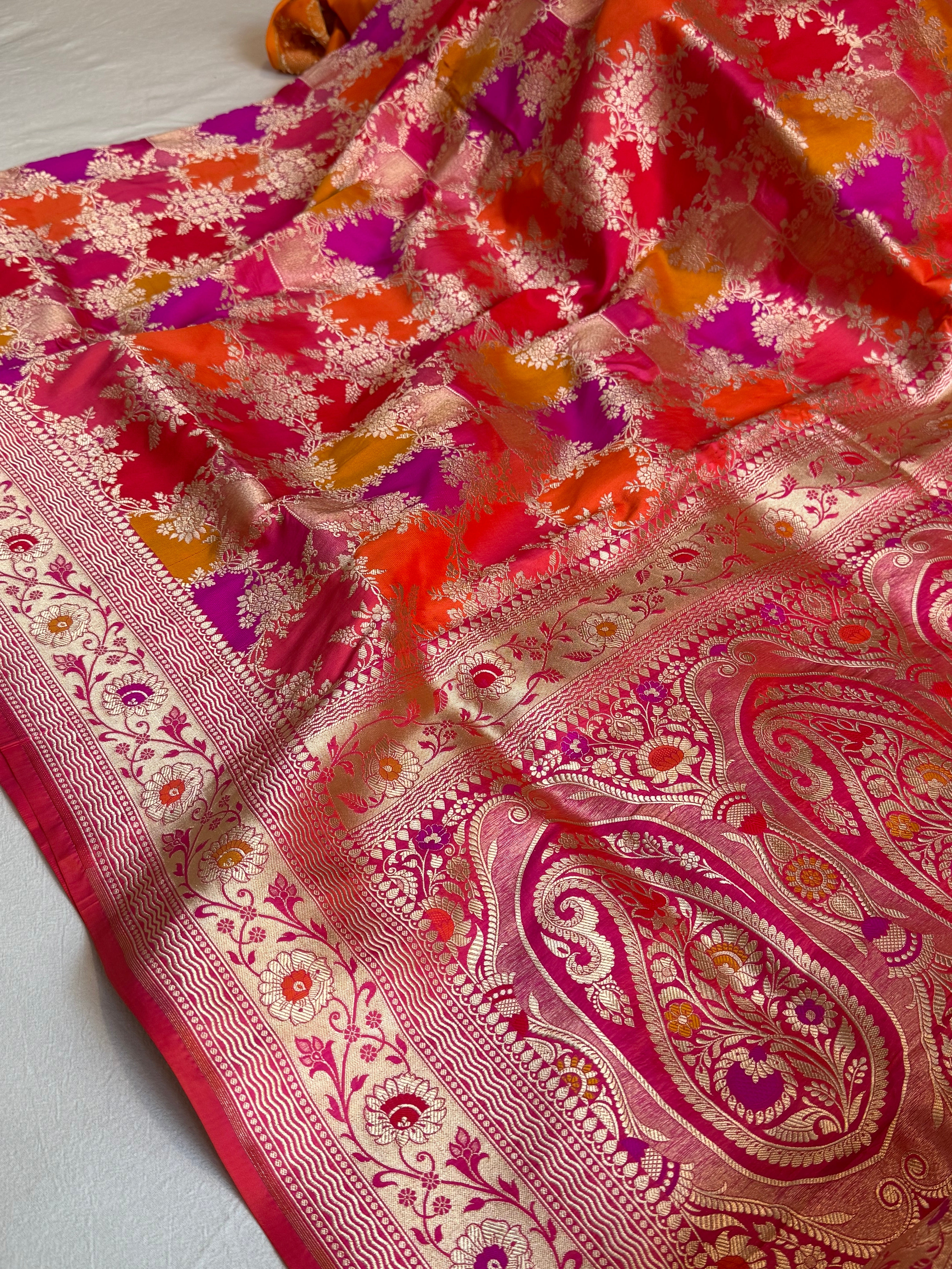 Banarasi katan silk kadhwa rangkaat traditional heritage weaving saree
