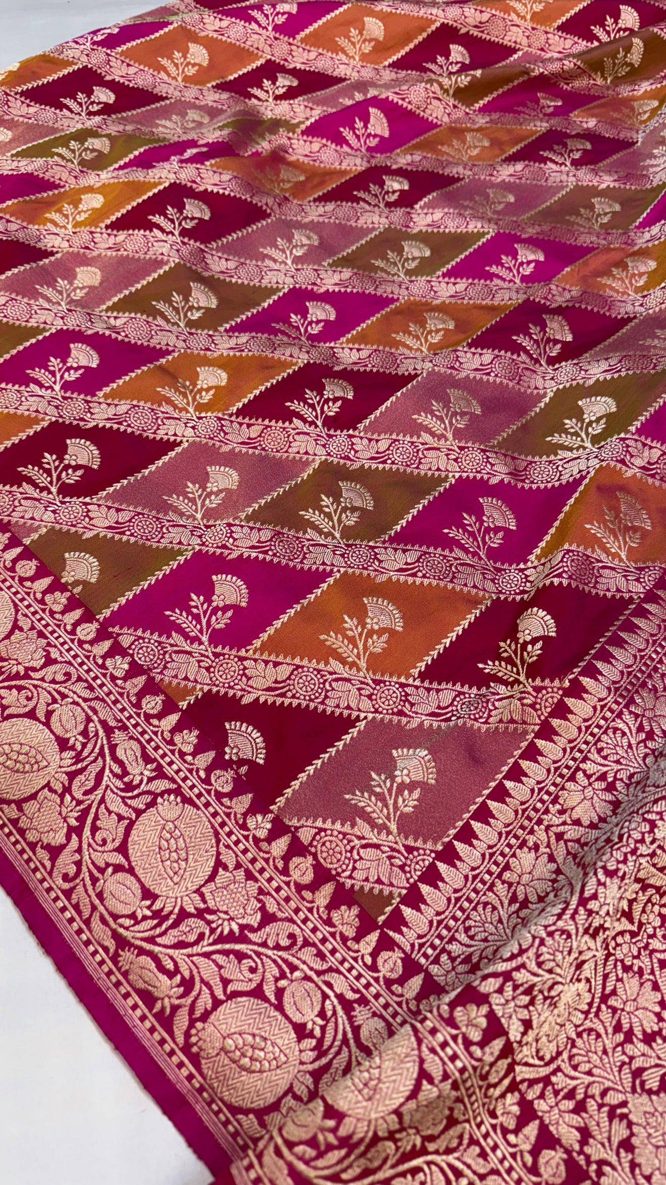 Rangkaat katan silk heavy jaal meenakari duppata