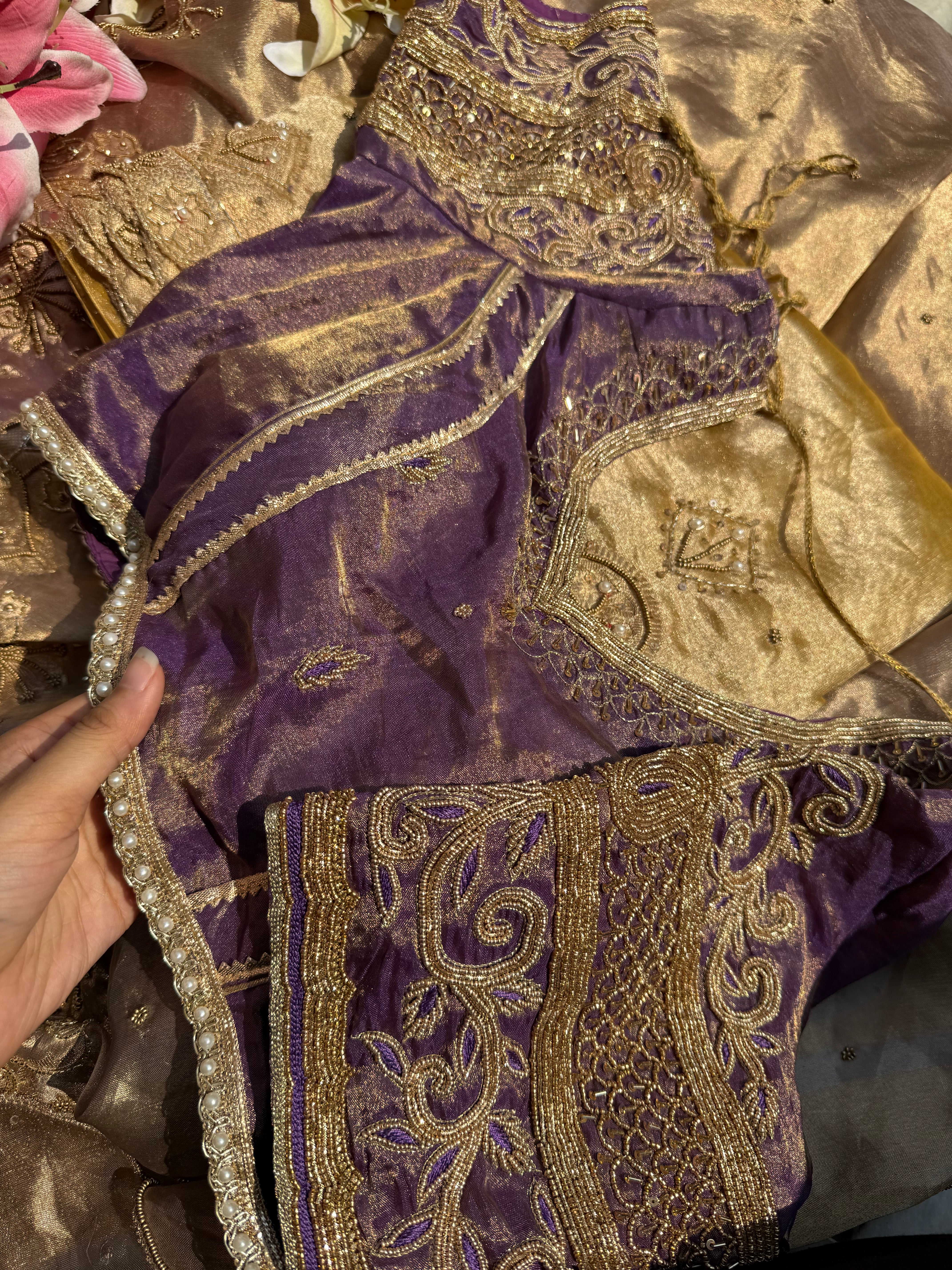 Purple free size blouse piece