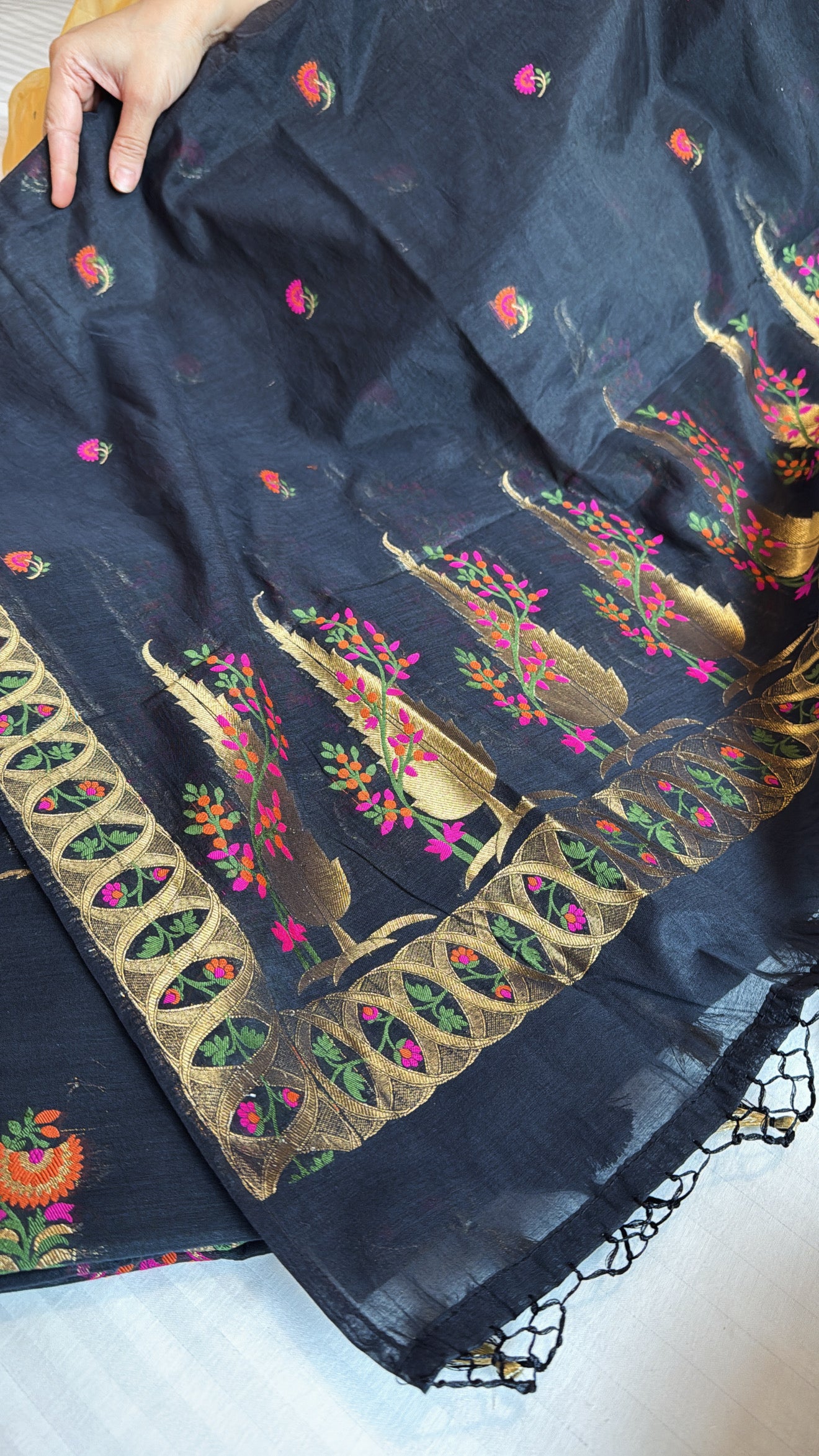 Banarasi cotton silk resham meenakari kadhwa suit set