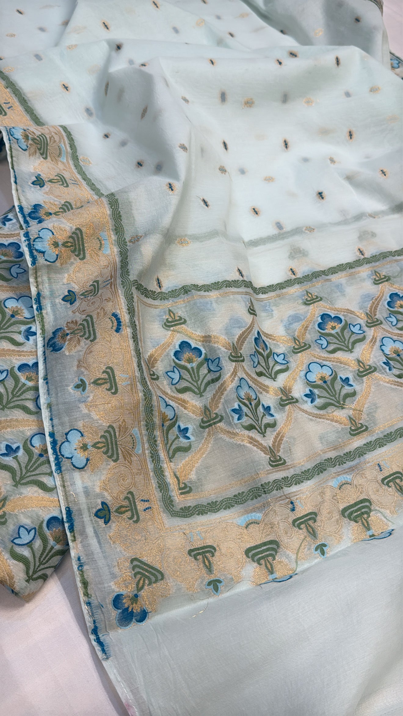 Banarasi cotton resham meenakari suit sets