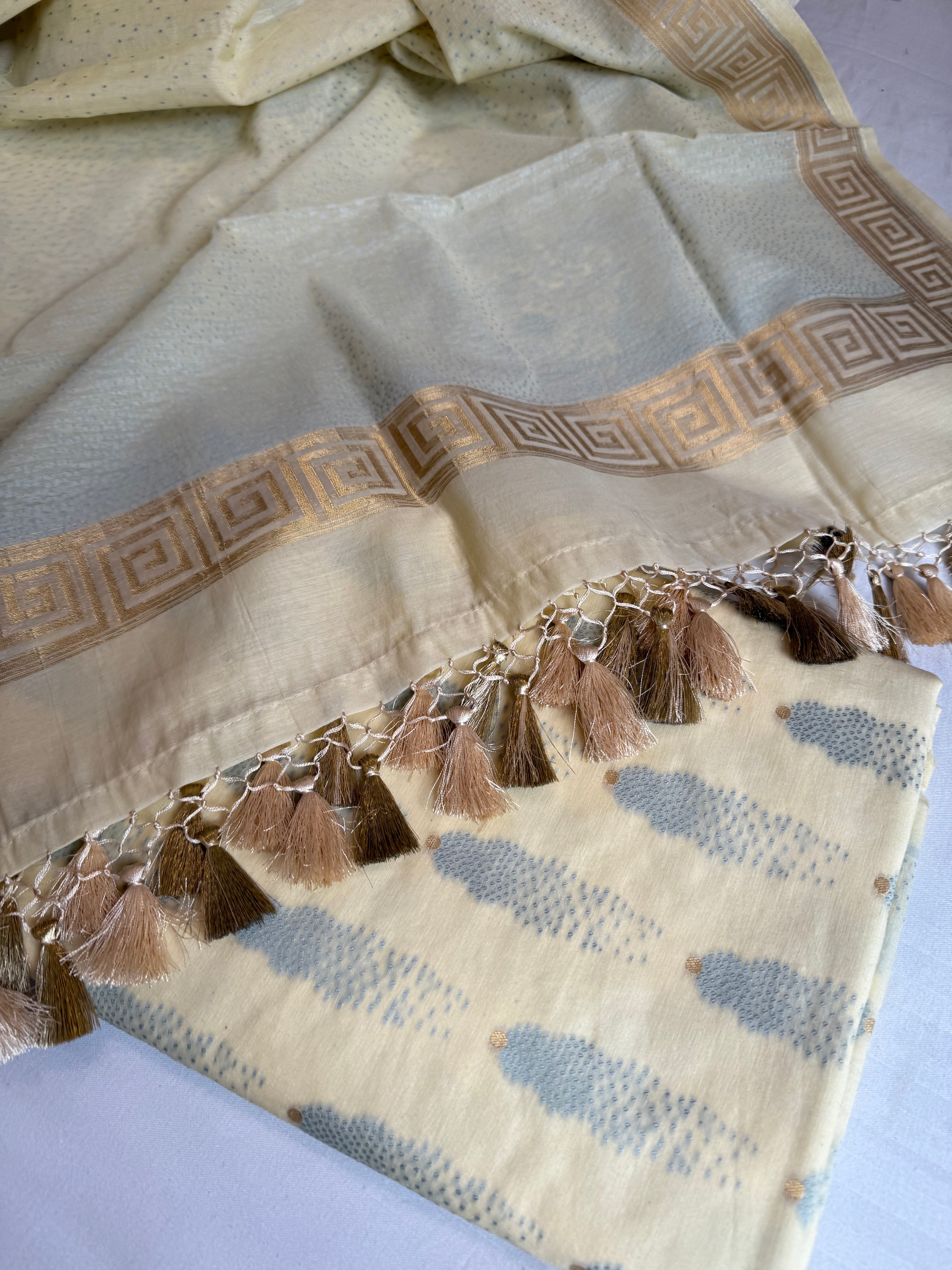 Banarasi cotton resham meenakari suit set