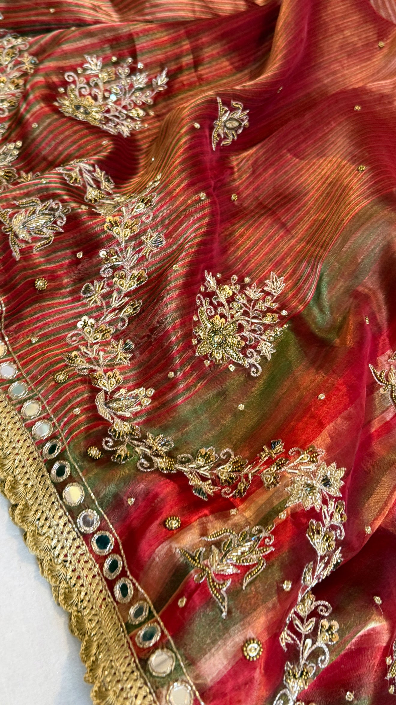 Hathi , ghoda aur palki wali saree - Husn tissue silk hand embroidered kadhwa saree