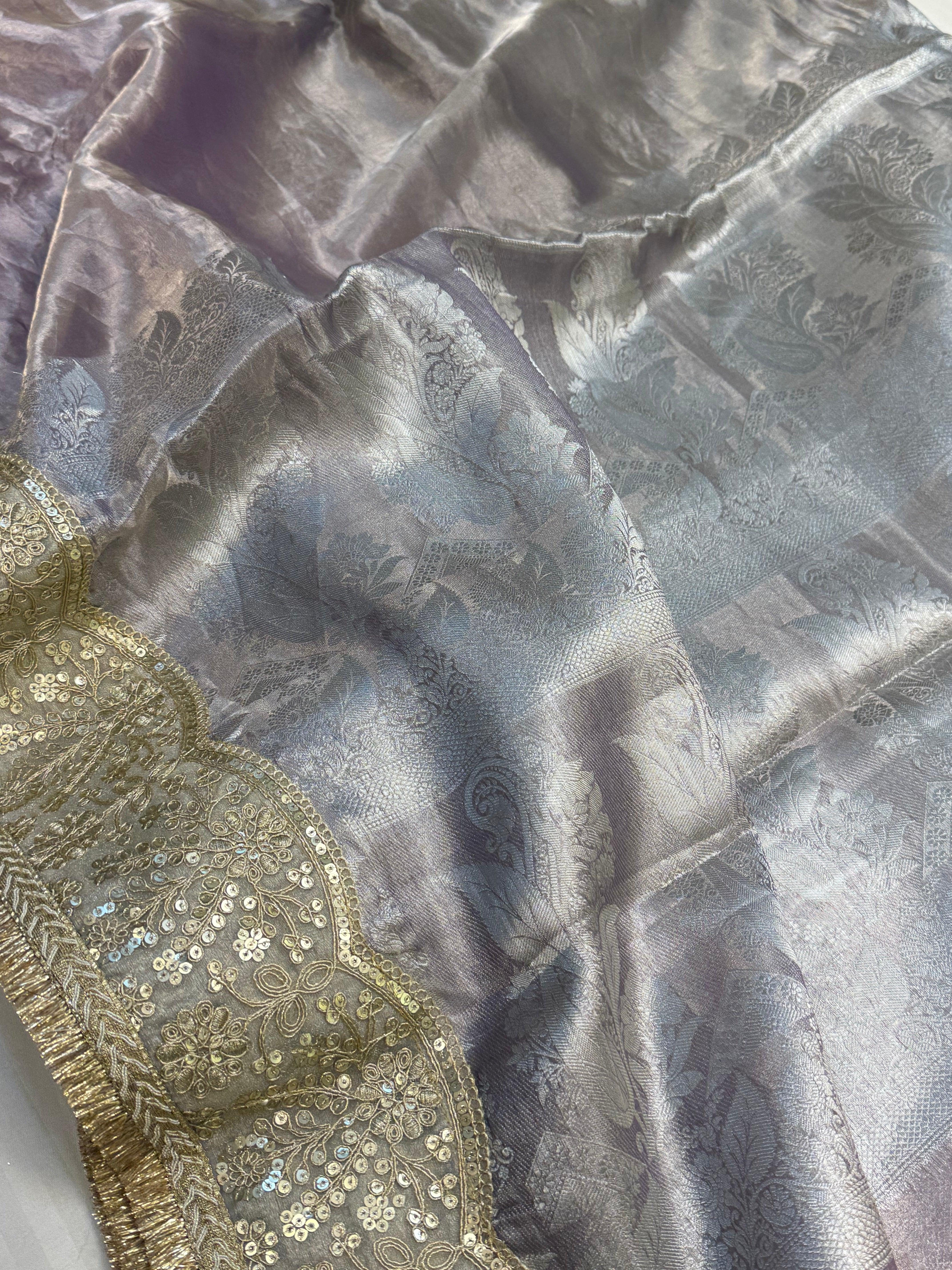 Maharani rang birangi tissue silk shaded multicoloured kadhwa saree