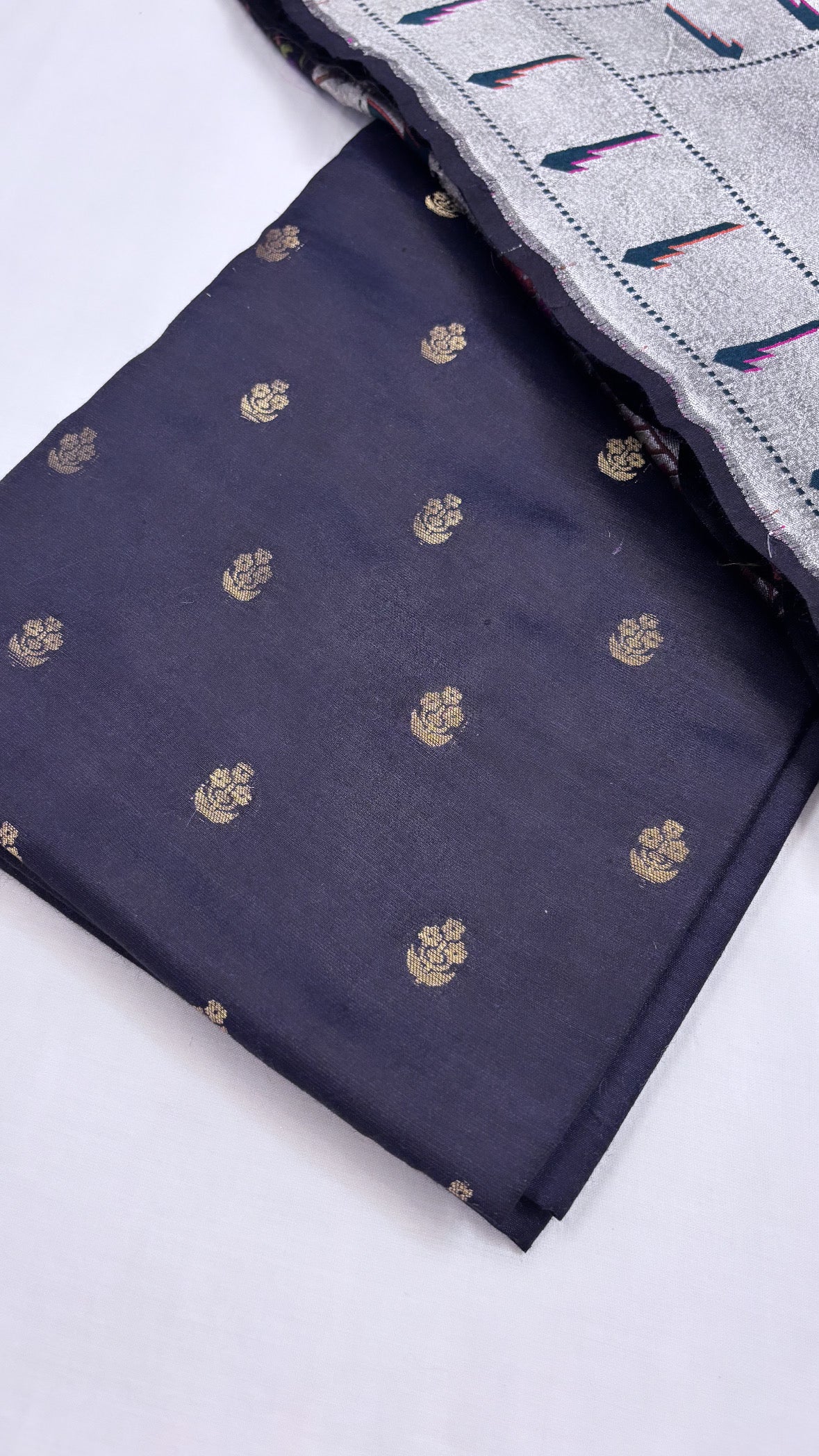 Pure Banarasi black moonga silk kadhwa buti kurta paired with kadhwa  meenedar paithani jaal intricately woven duppata and bottom set