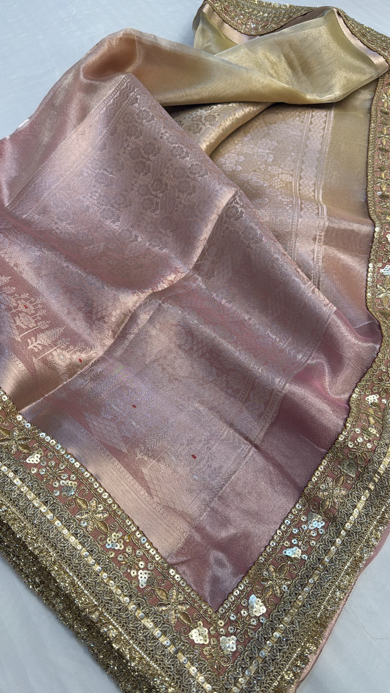 Maharani rang-birangi multicoloured shaded kadhwa tissue silk saree
